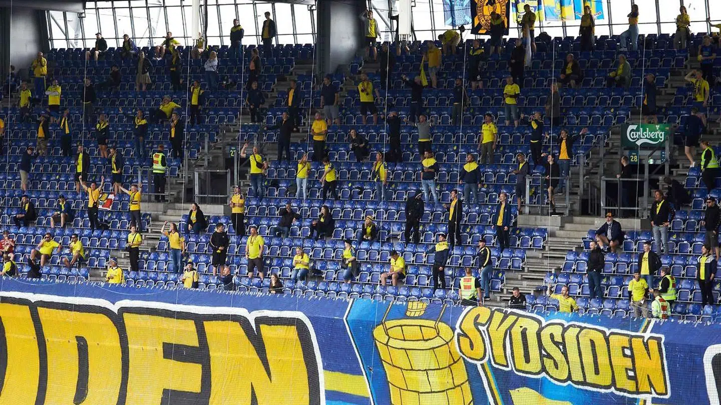 Sådan så det ud til kampen mellem Brøndby IF og FC København 21. juni på Brøndby Stadion, hvor der var givet adgang til 3.000 Brøndby-fans.