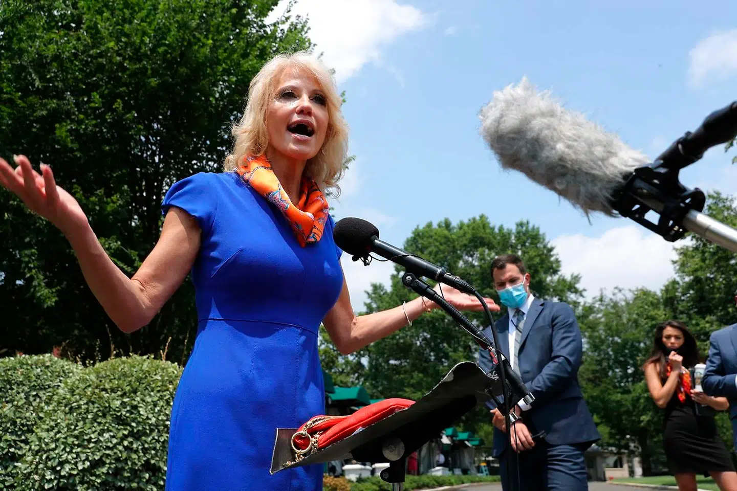 Kellyanne Conway, pressesekretær i Det Hvide Hus kommenterer tirsdag eftermiddag i et interview med Fox News på, at bogen nu kommer ud.