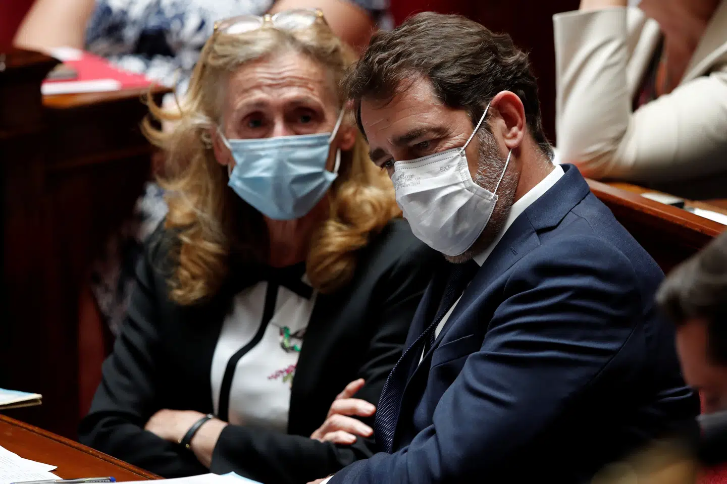 Frankrigs justitsminister, Nicole Belloubet (t.v.), og indenrigsminister Christophe Castaner (t.h.) mister begge deres ministerpost. (Arkivfoto) Benoit Tessier/Reuters