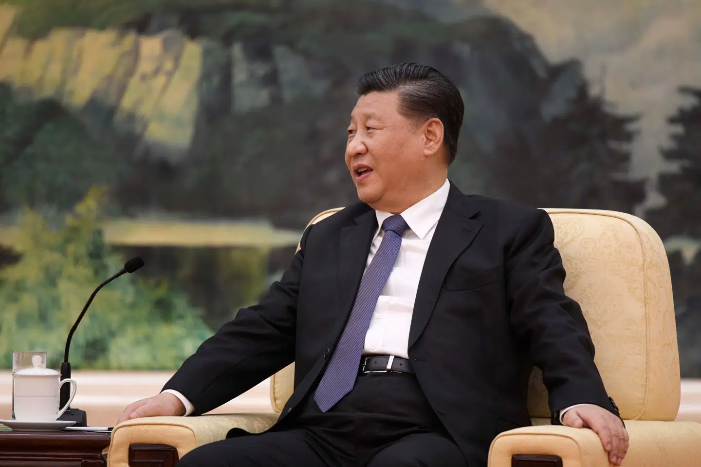 Kinas præsident, Xi Jinping, under et møde. Juraprofessoren har ved flere lejligheder kritiseret Jinpings beslutninger. (Arkivfoto). Pool/Reuters