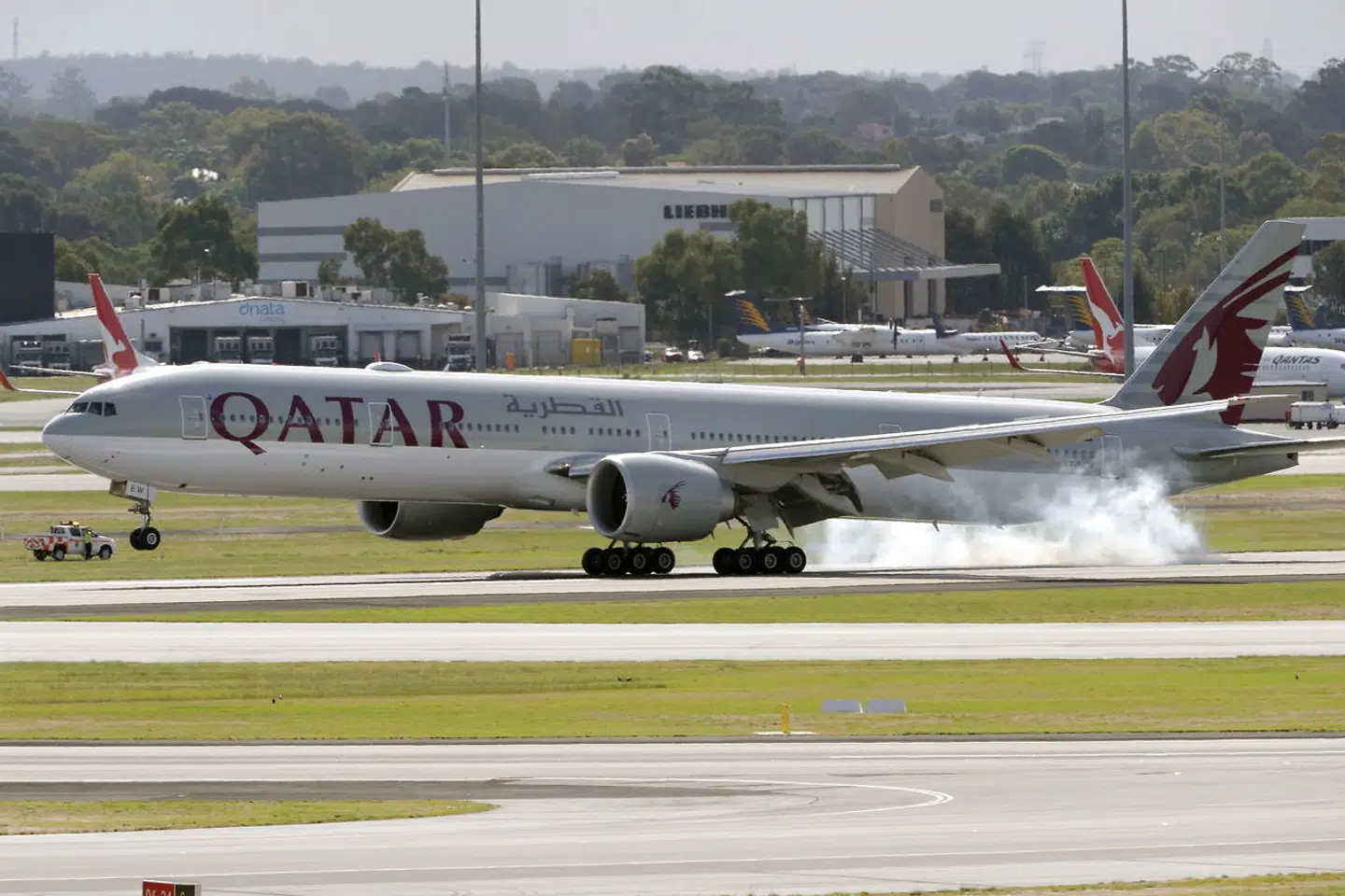 Her ses Boeing 777 fra Qatar Airways.