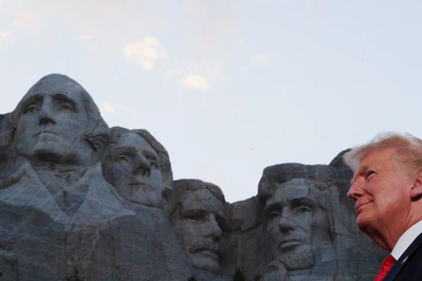 USA's præsident, Donald Trump, holdt sin tale forud for uafhængighedsdagen, 4. juli, ved Mount Rushmore, der afbilleder tidligere amerikanske præsidenter. Tom Brenner/Reuters