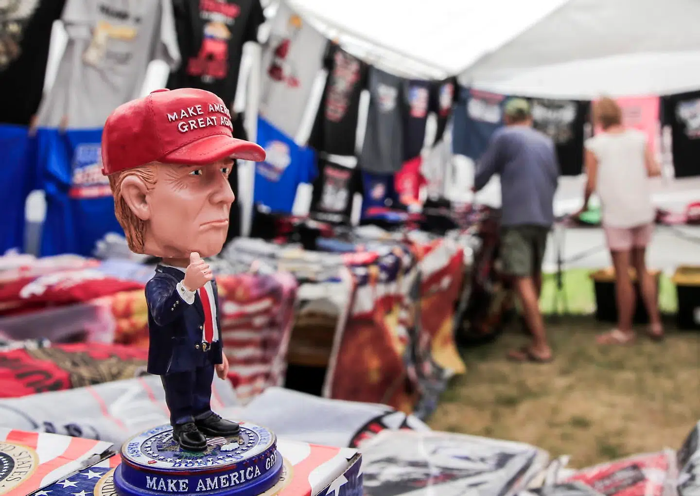 Der gøres klar til det helt store rykind, når præsident Donald Trump 4. juli skal holde tale ved Mount Rushmore. EPA/TANNEN MAURY
