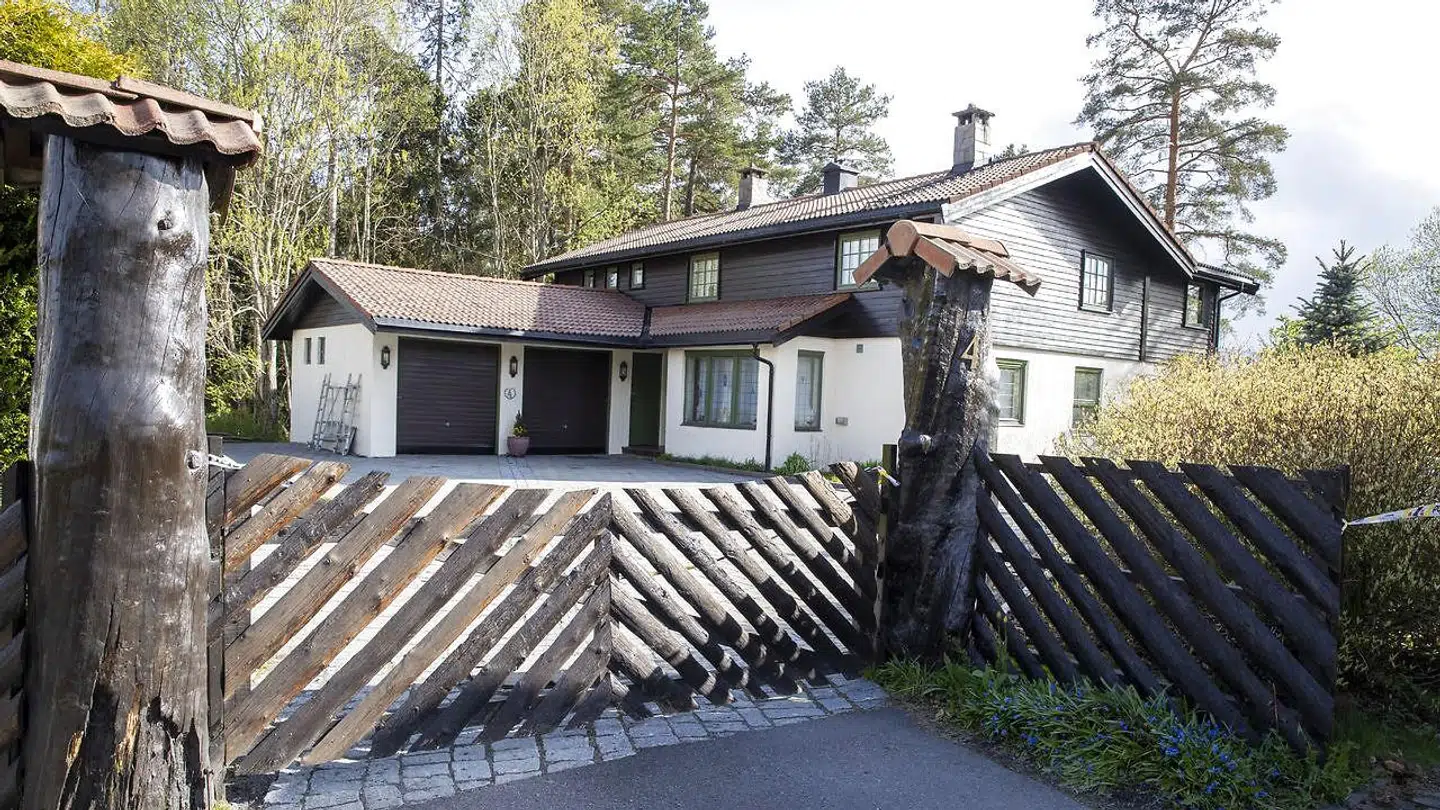 Huset på Sloraveien i Lørenskog lidt uden for Oslo, hvor ægteparret Hagen boede sammen, indtil Anne-Elisabeth Hagen forsvandt sporløst i oktober 2018.
