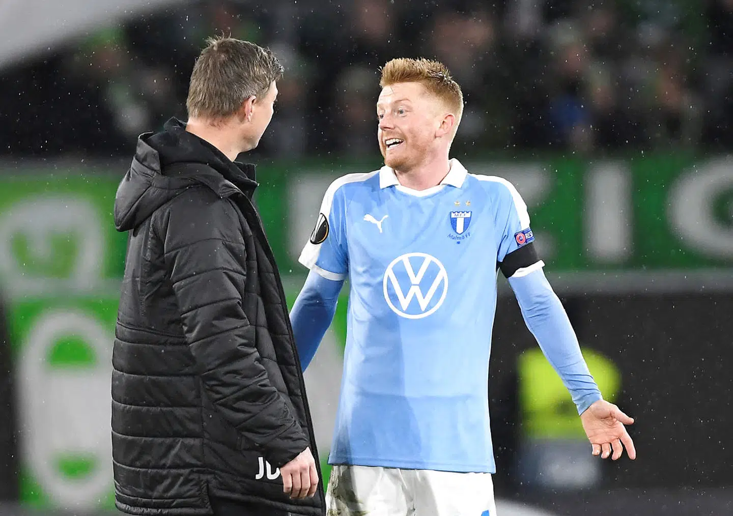 Anders Christiansen og træner Jon Dahl Tomasson.