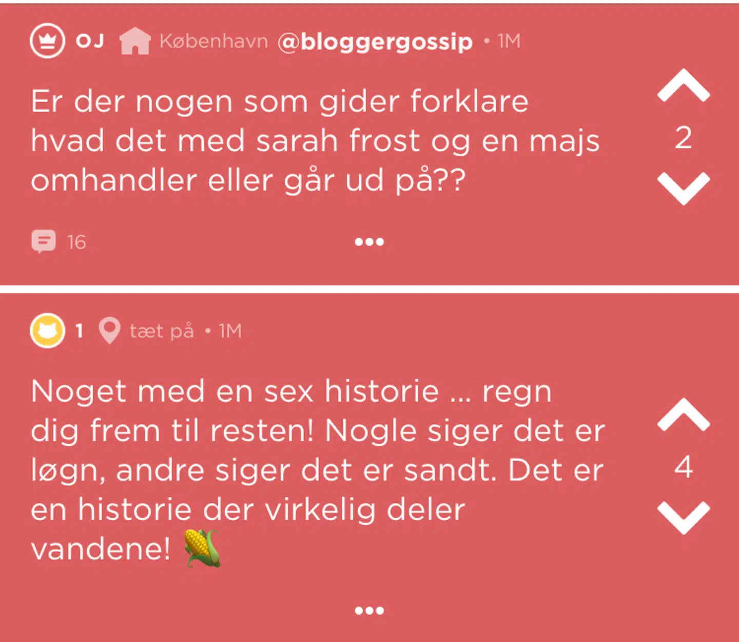Her en af de Jodel-opslag, der på det seneste er blevet skrevet om Sarah Frost på baggrund af de rygter, der blev startet for 16 år siden.