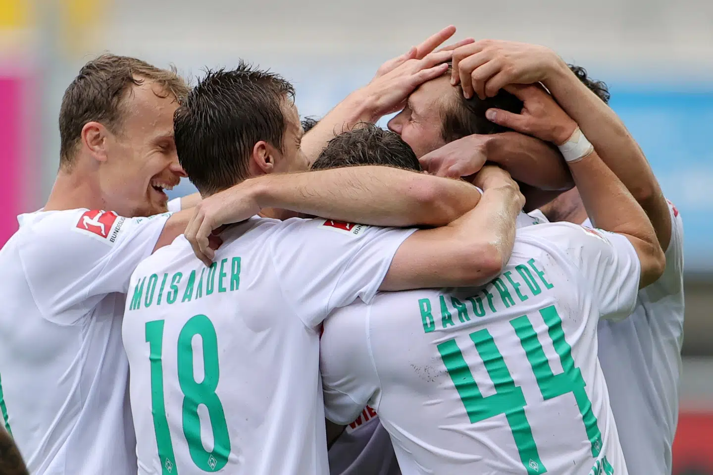 Werder Bremen kommer næppe til at have gode minder om 2019/20-sæsonen, men lørdag hankede holdet op i sig selv og sikrede sig playoffkampe om overlevelse i Bundesligaen med hjælp fra Union Berlin. (Arkivfoto) Pool/Reuters