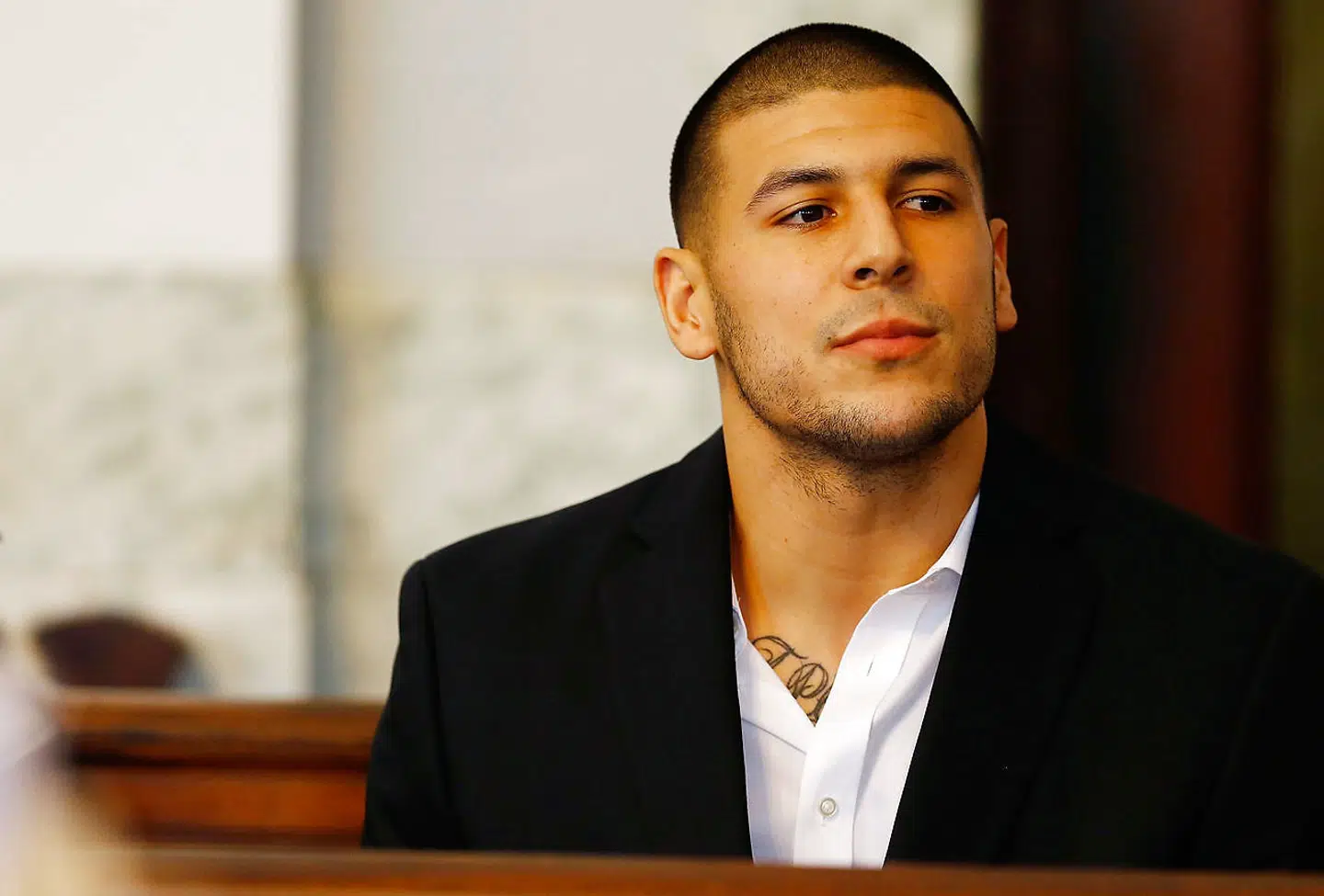 Aaron Hernandez under sin retssag.