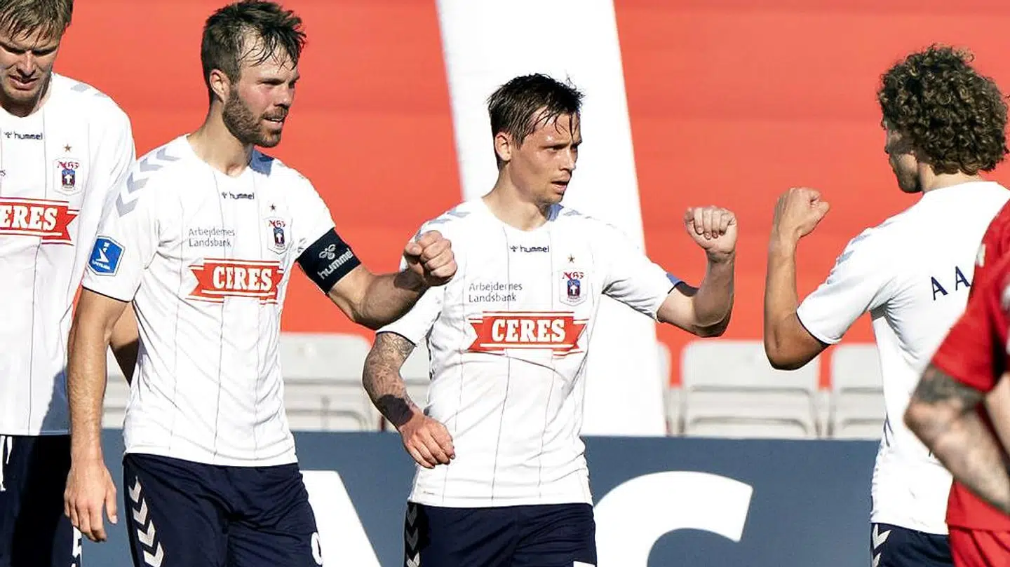 Jakob Ankersen (i midten) scorede målet til 1-0 mod FCN.