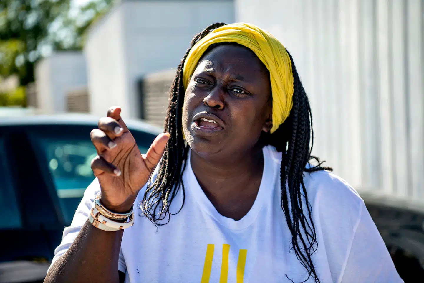 Rasmus Paludan fra Stram Kurs demonstrerede mandag imod Black Lives Matter Denmark og talskvinden Bwalya Sørensen i hendes kvarter i Albertslund. Hun fik støtte fra en mindre moddemonstration.