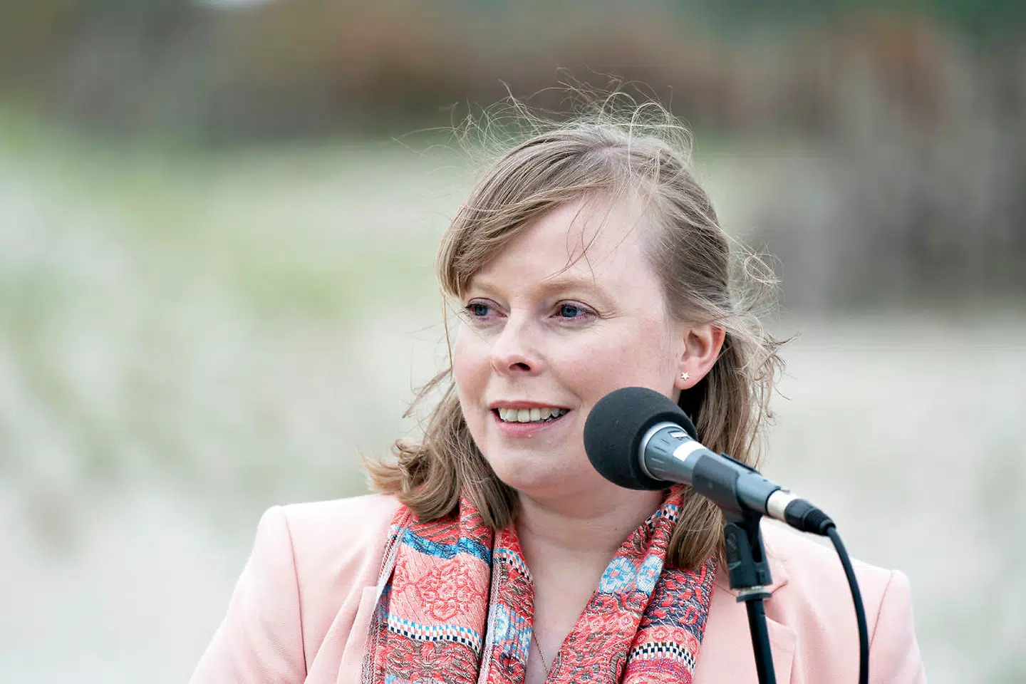 Kulturminister Joy Mogensen er ikke tilfreds med, at hendes navn bruges i dette donmænenavn. (Arkivfoto)