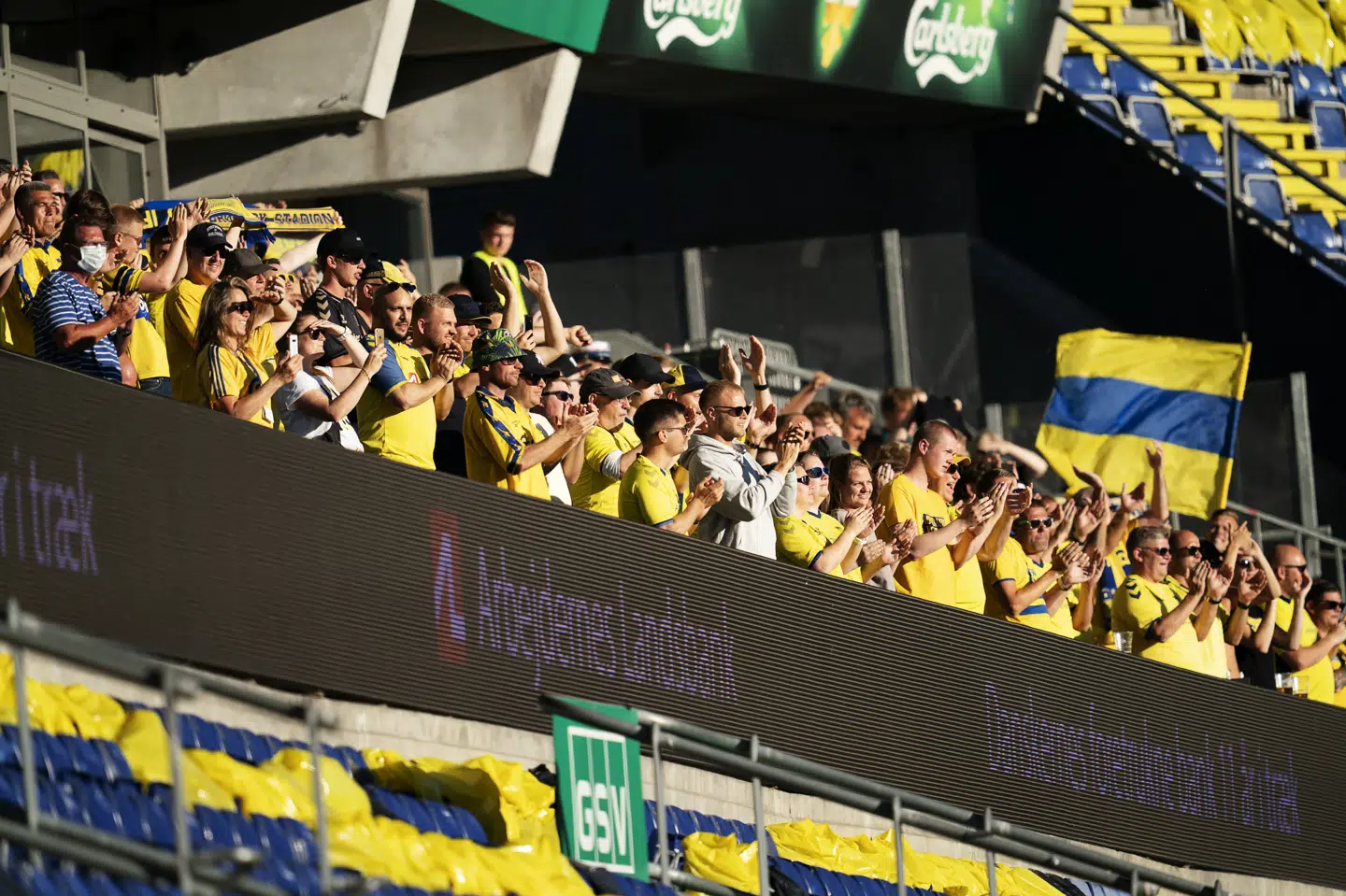 225 tilskuere var på plads til søndagens superligakamp mellem Brøndby og AGF. Claus Bech/Ritzau Scanpix