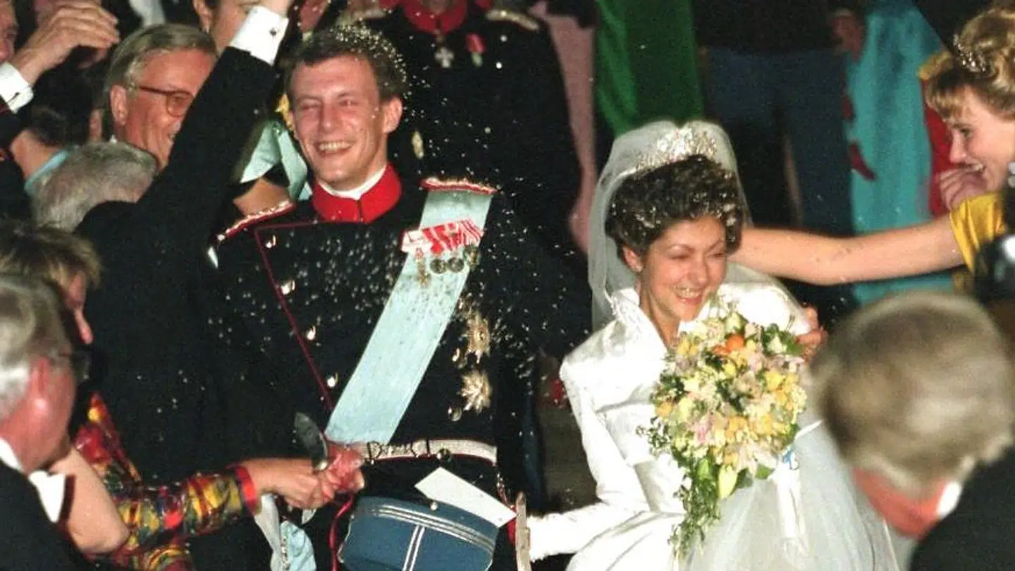 Prins Joachim og grevinde Alexandra ved deres bryllup i 1995.