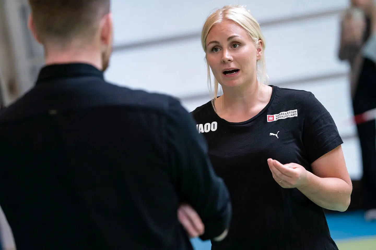 Lotte Grigel ses her under et interview, da landsholdet mandag holdt pressemøde.