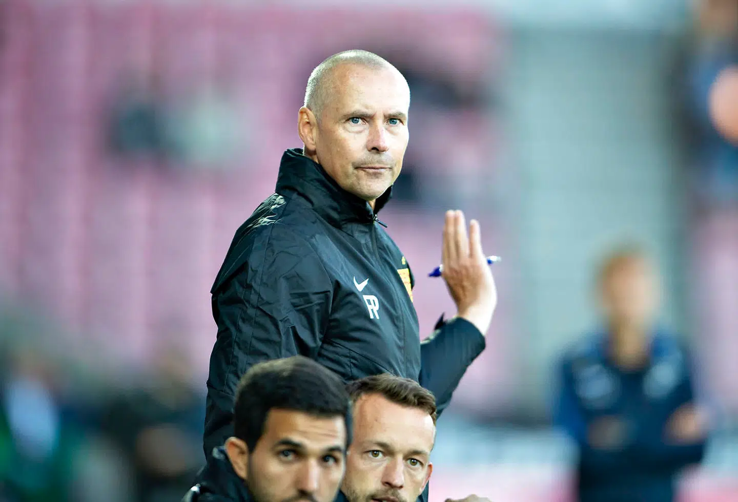 FC Nordsjællands cheftræner, Flemming Pedersen, i Superliga-kampen FC Midtjylland og FC Nordsjælland på MCH Arena i Herning, søndag 21. juli 2019. (Foto: Henning Bagger/Ritzau Scanpix)