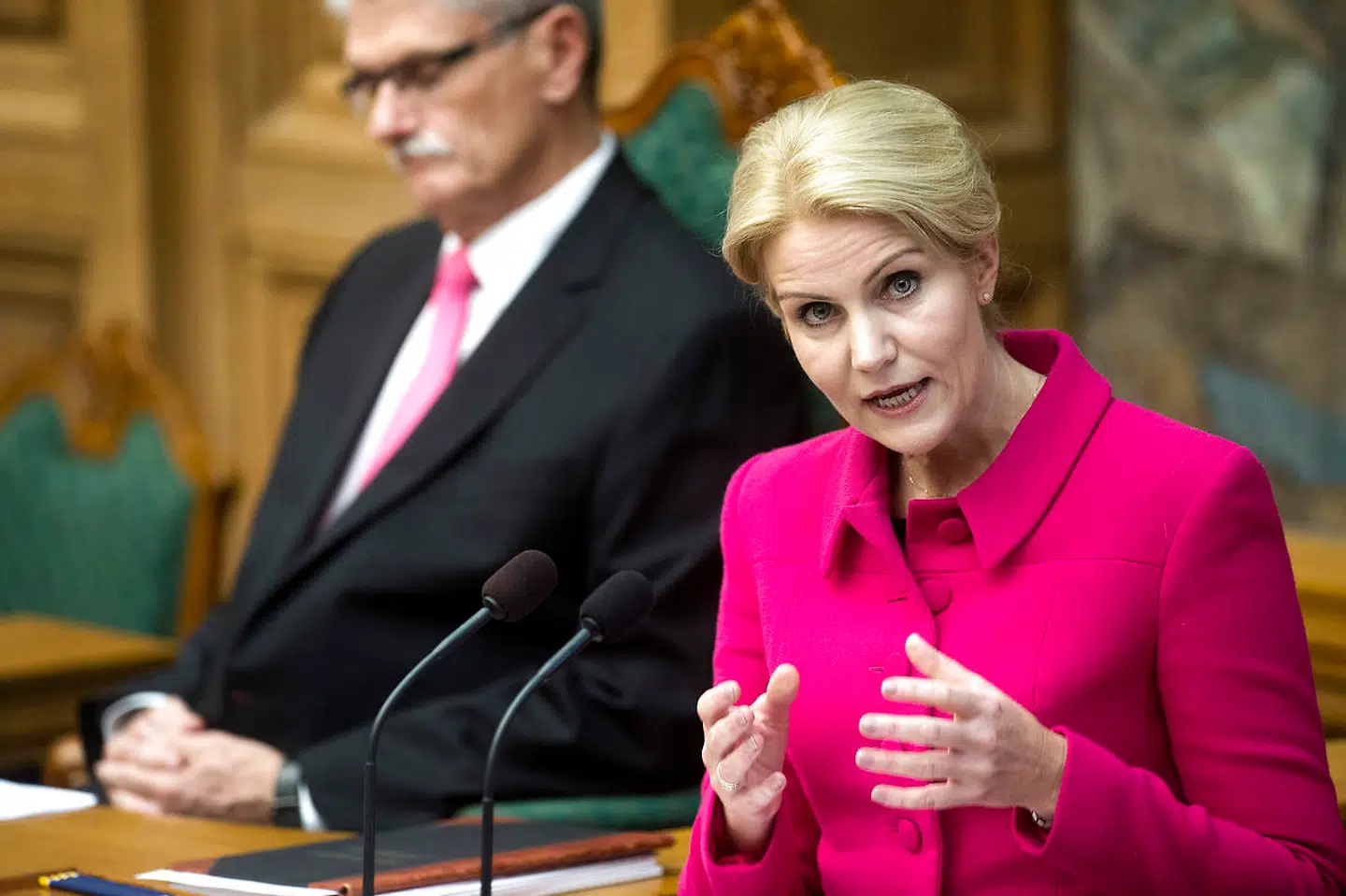 Folketingets åbning tirsdag d. 7. oktober 2014 med daværende statsminister Helle Thorning-Schmidt på talerstolen.
