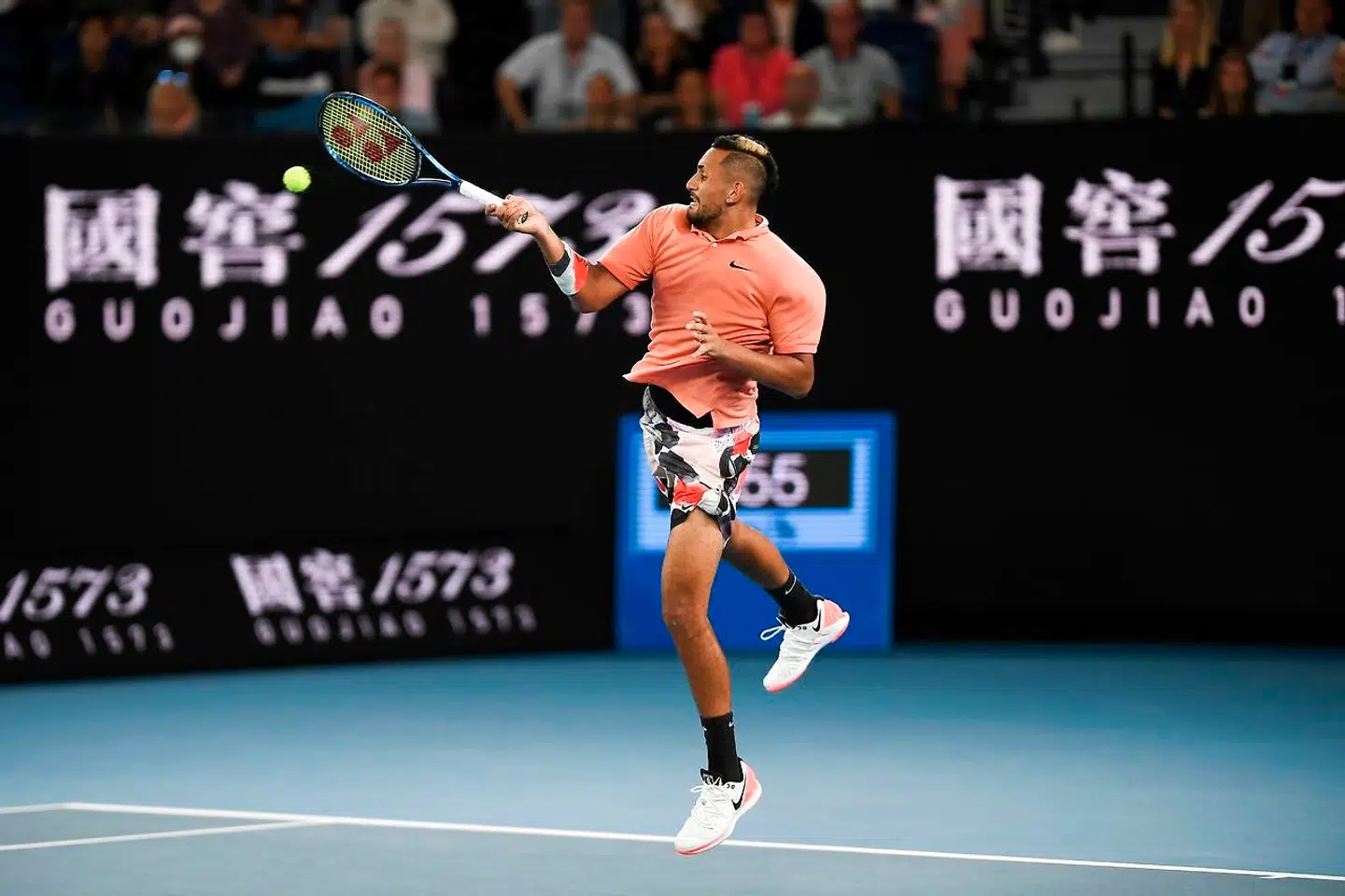 Nick Kyrgios i aktion mod Rafael Nadal ved Australian Open i år.