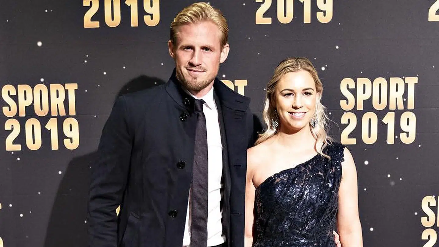Stine Schmeichel (th.) som er gift med Kasper Schmeichel var en af dem, der i 2017 stiftede 'Fodboldfonden'.