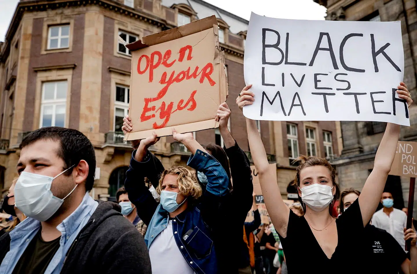 De demonstrerede mod racisme som den, der kostede amerikaneren George Floyd livet.