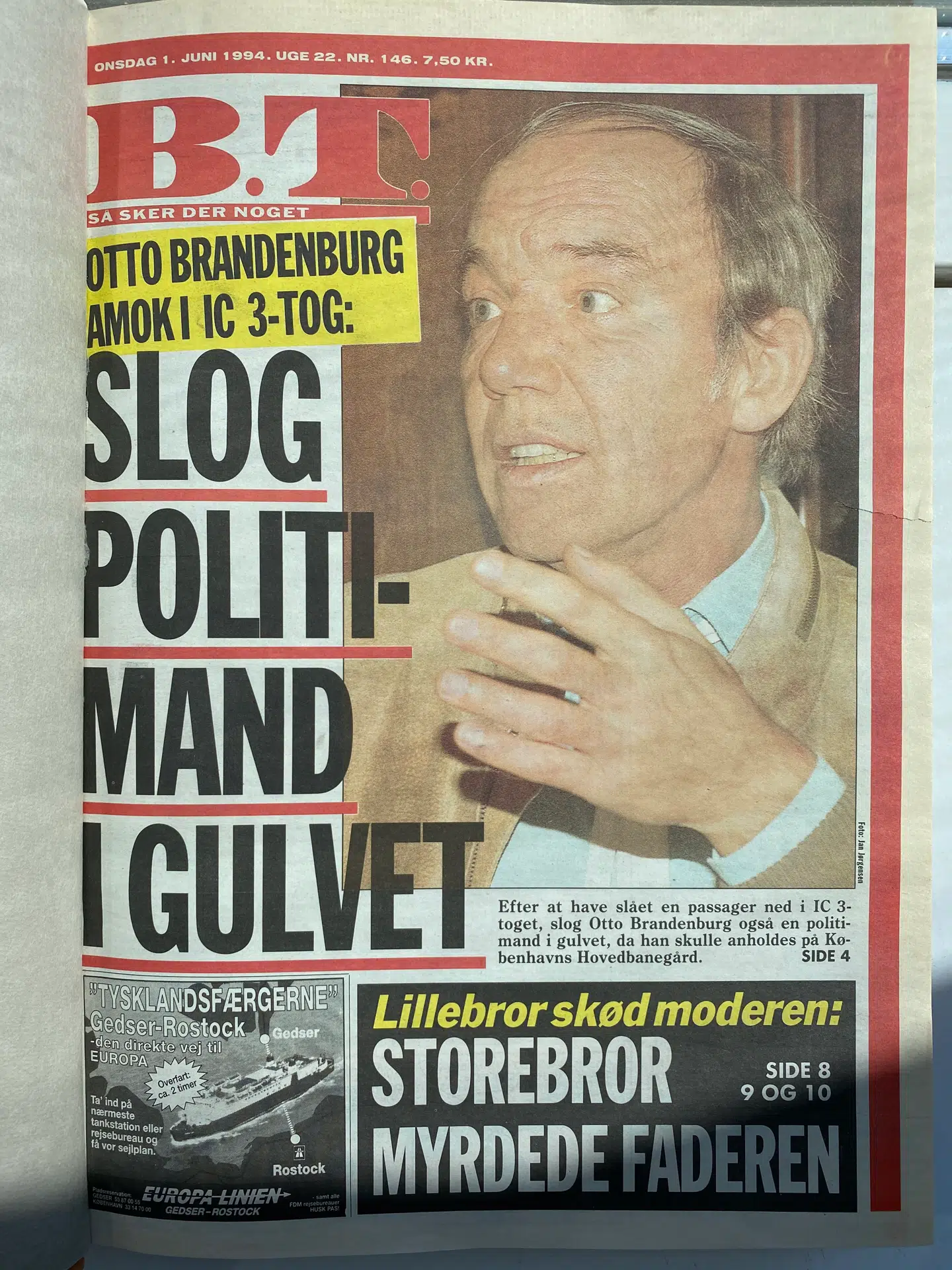 Forsiden af B.T. den 1. juni 1994.
