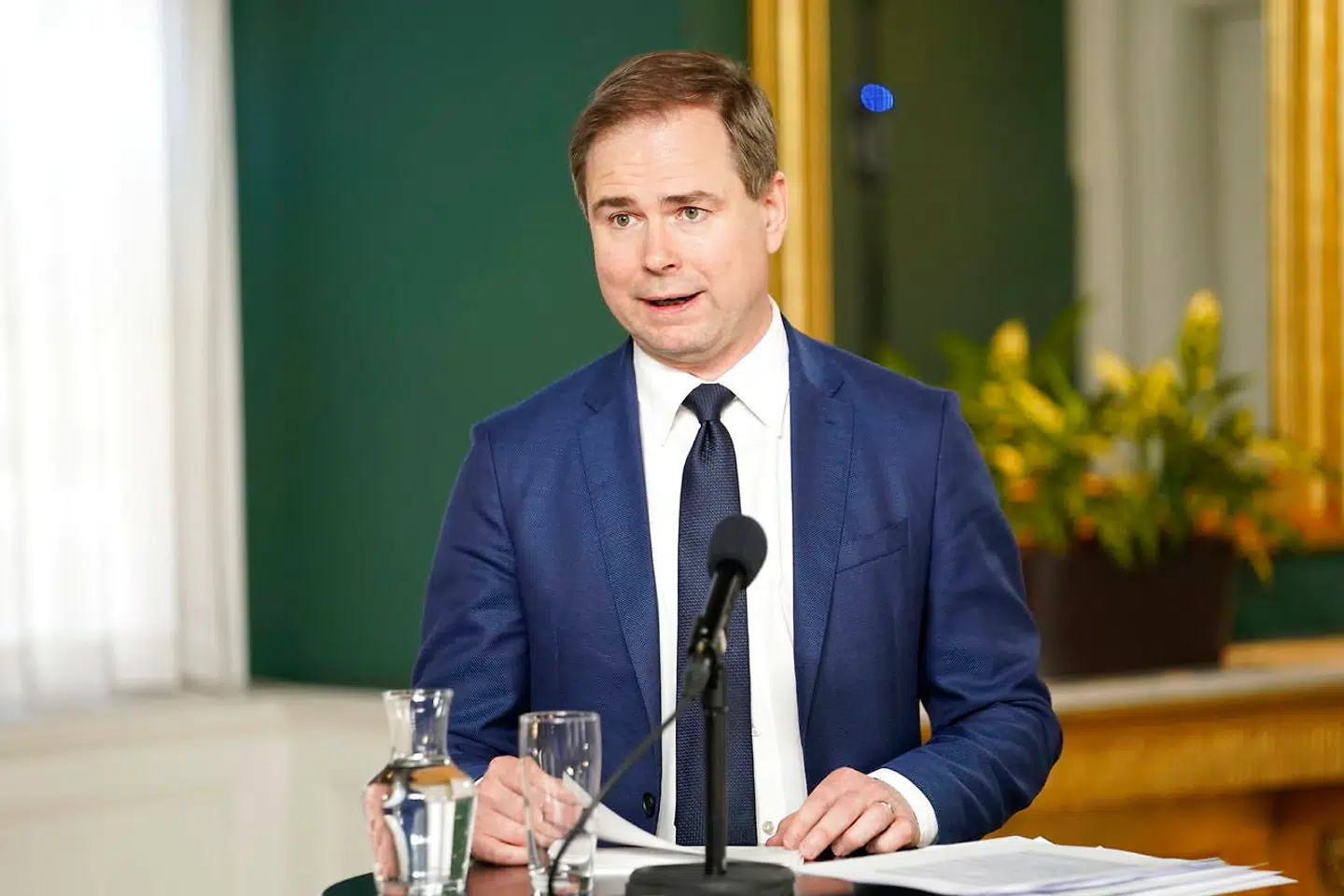 Finansminister Nicolai Wammen (S) præsenterer Økonomisk Redegørelse ved et pressemøde i Finansministeriet tirsdag den 26. maj.