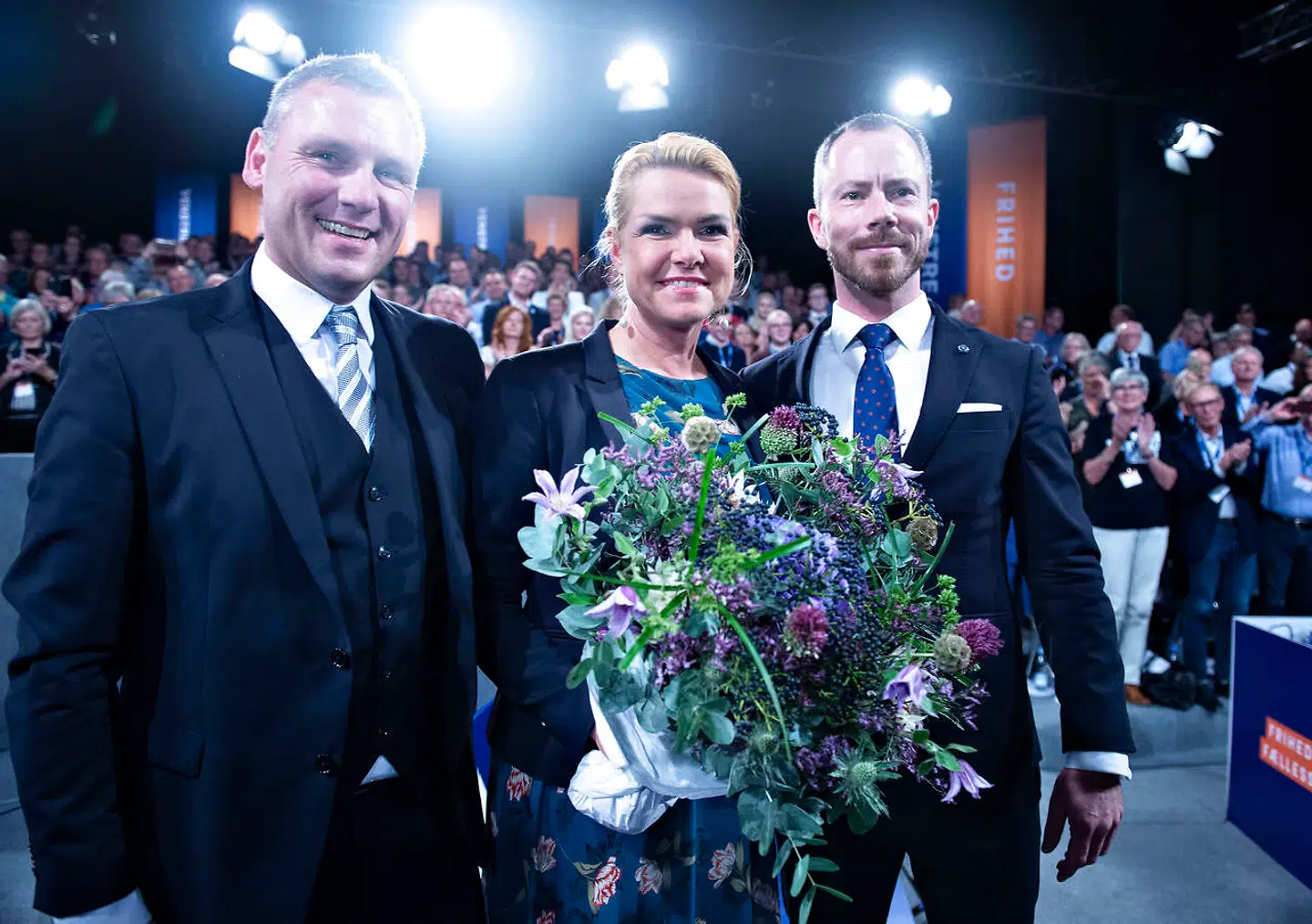 Inger Støjberg blev valgt til ny næstformand ved Venstres extraordinære landsmøde om valg af ny formand og næstformand i Herning Kongrescenter , lørdag 21. september 2019.Ellemann er valgt som ny Venstre-formand, men han mangler endnu at folde sin politiske vision ud. Støjberg bliver næstformand i håbet om at appellere til flere. Det skriver Ritzau, lørdag den 21. september 2019.. (Foto: Henning Bagger/Ritzau Scanpix)