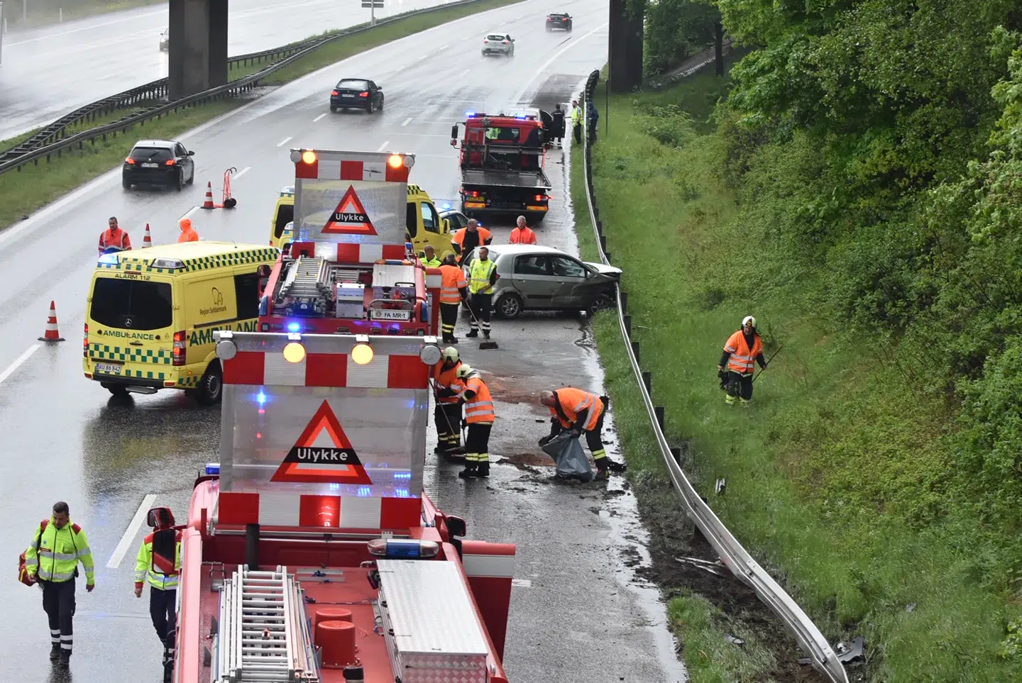 Ulykke på E20 ved Fredericia.