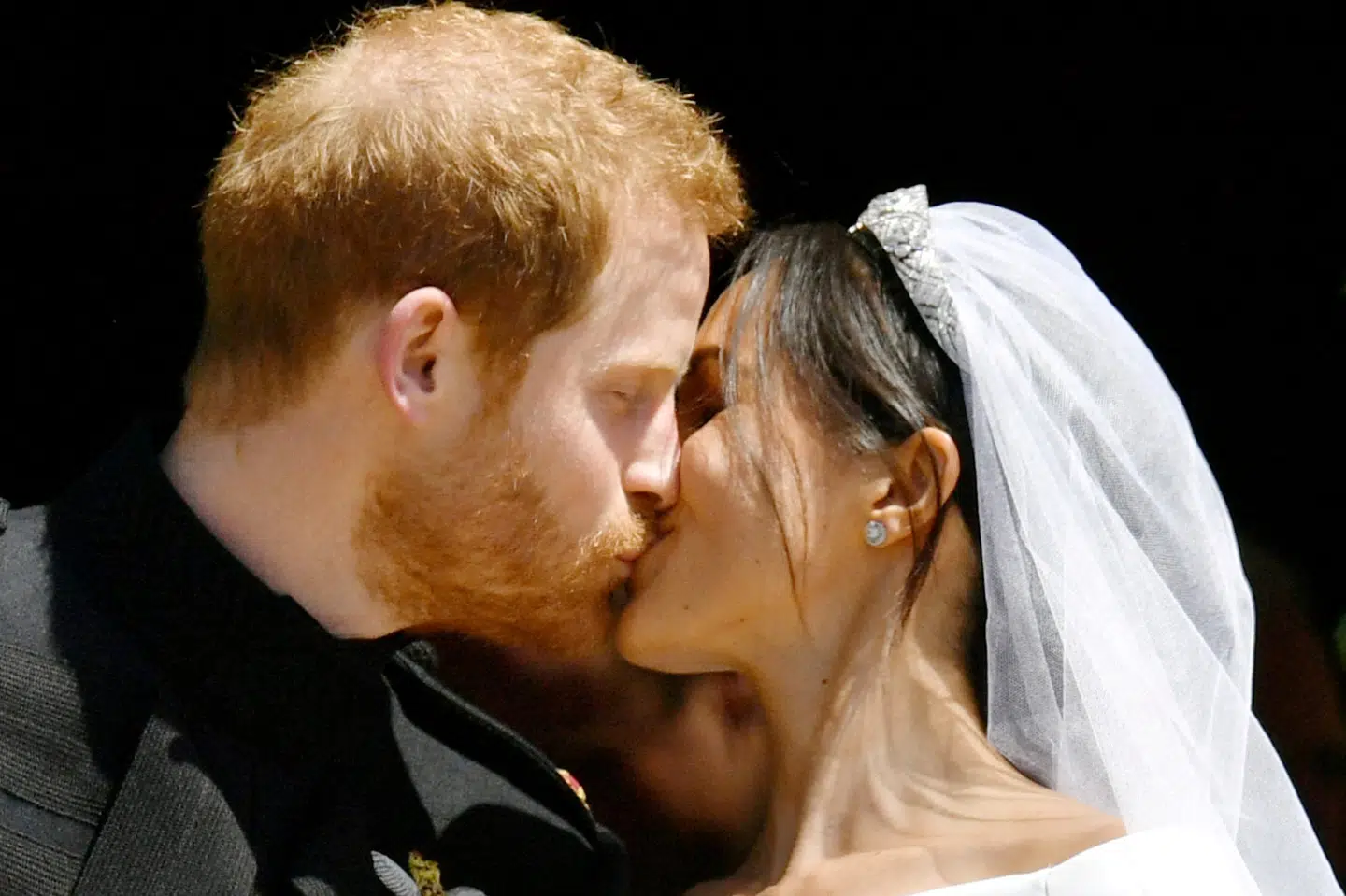 Sådan så det ud, da prins Harry og hertuginde Meghan trådte ud som mand og kone den 19. maj 2018. (Arkivfoto) Pool New/Reuters