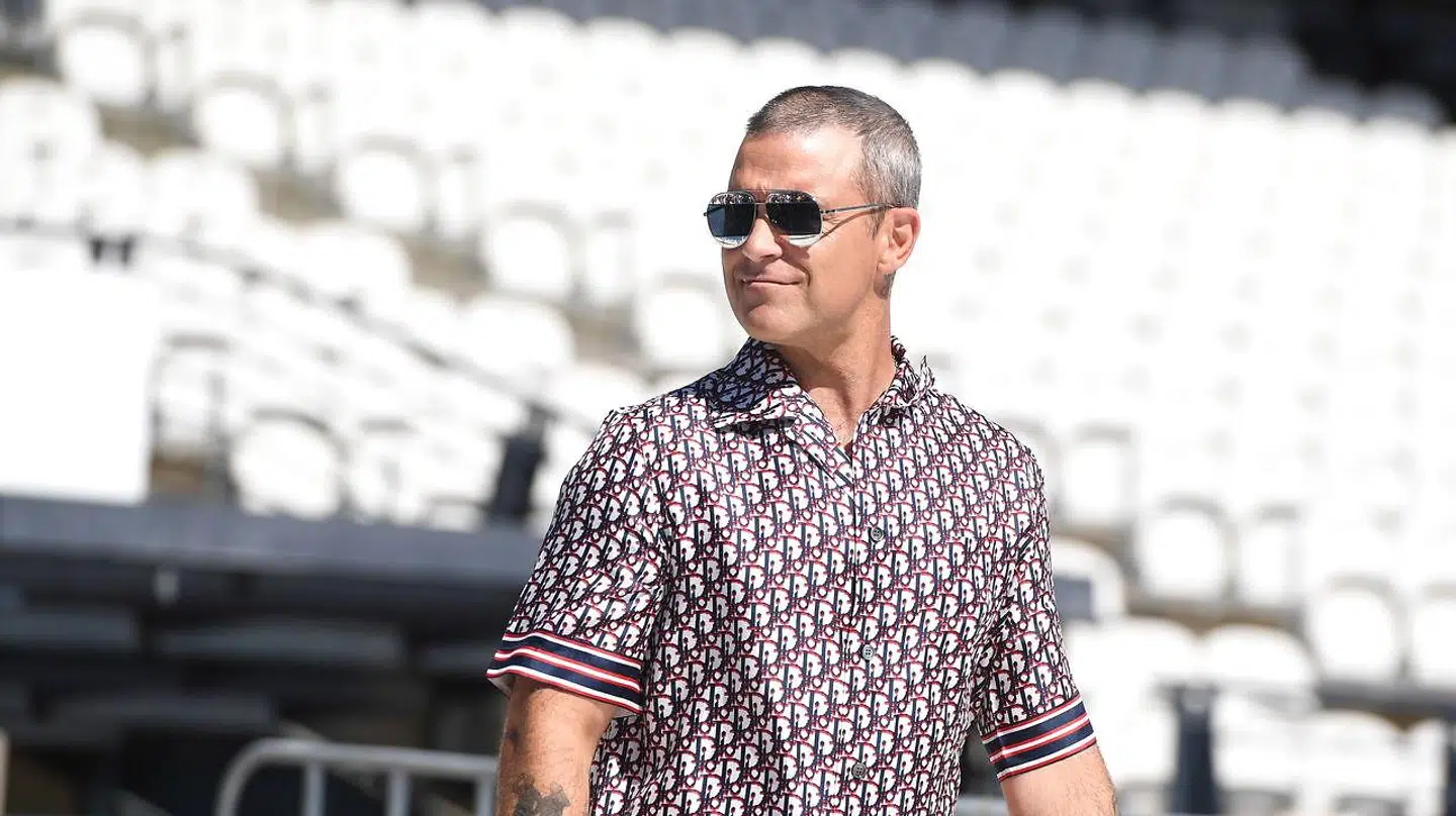 Her ses Robbie Williams lige inden, coronakrisen brød ud i marts 2020.