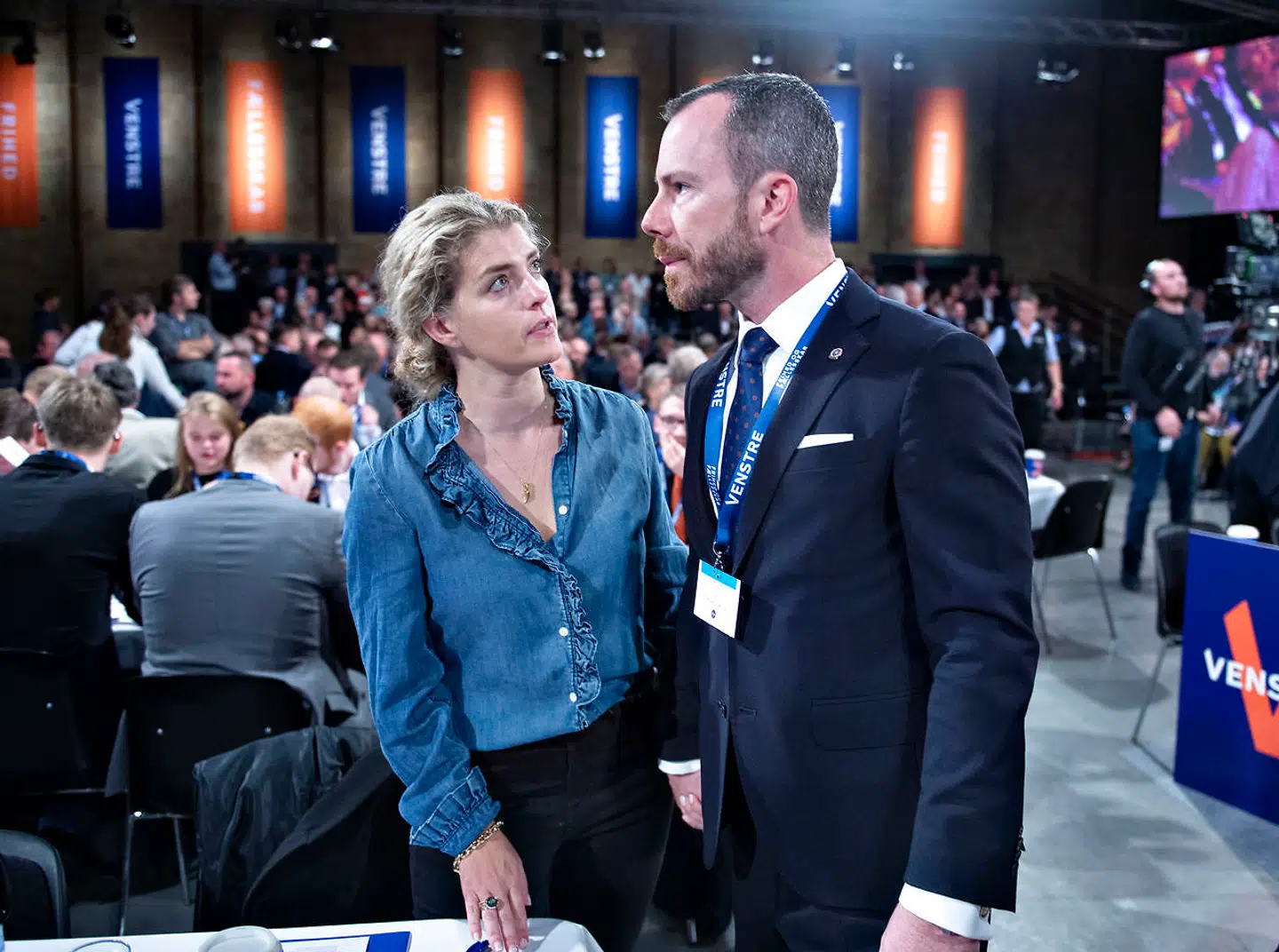 ARKIVFOTO af Jakob Ellemann-Jensen og Anne Marie Preisler ved Venstres ekstraordinære landsmøde i september.