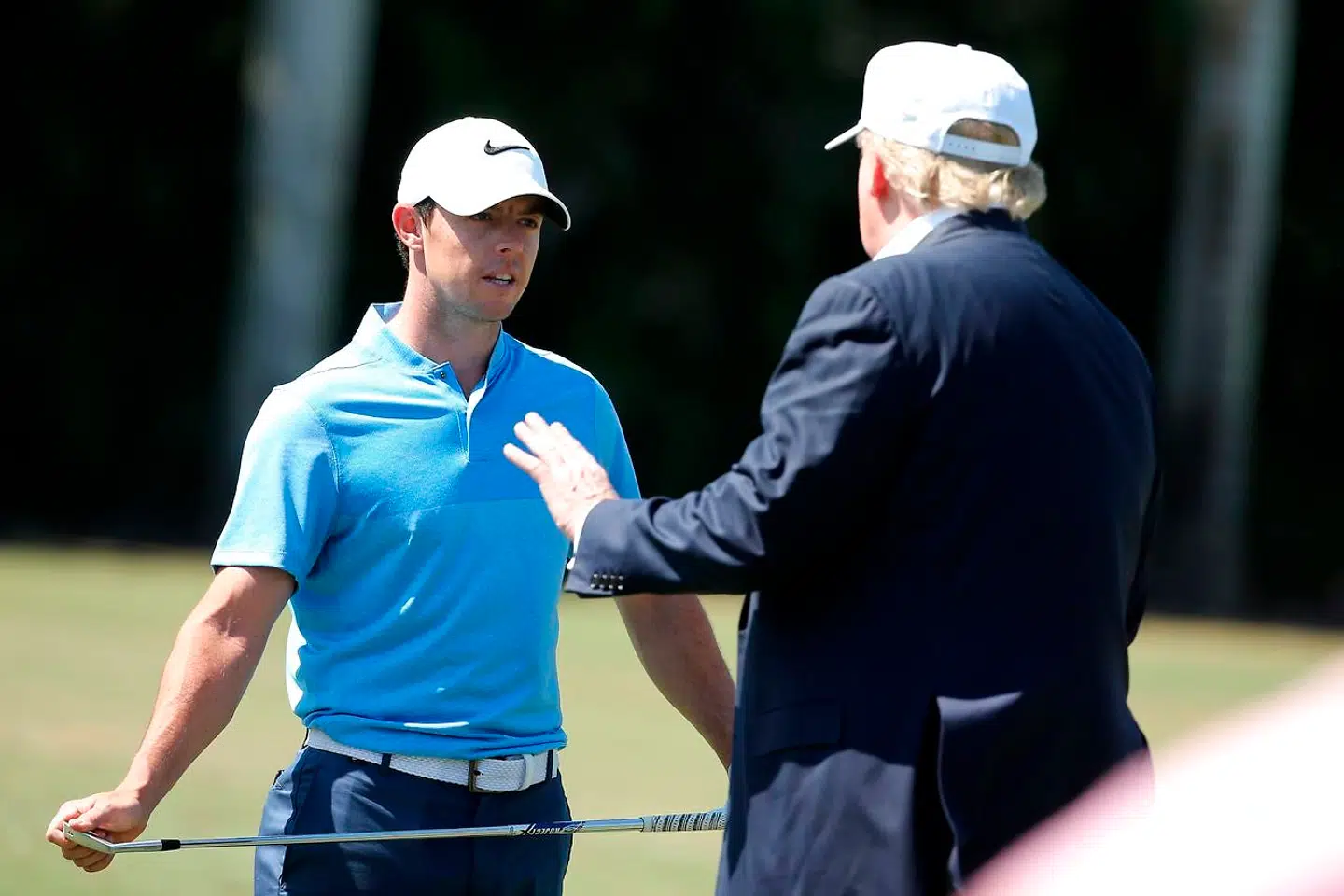 Rory McIlroy ses her sammen med Donald Trump i 2016 ved turneringen World Golf Championships-Cadillac Championship, som blev spillet på en golfbane, der er ejet af Trump.