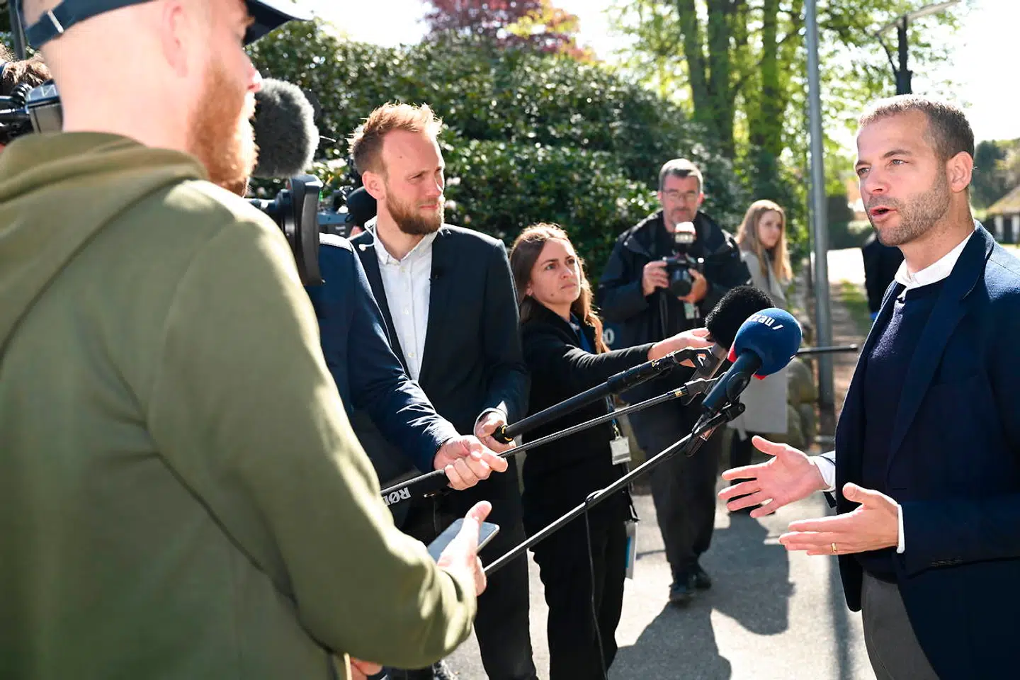 Morten Østergaard ved sidste uges forhandlinger på Marienborg. (Foto: Philip Davali/Scanpix 2020)