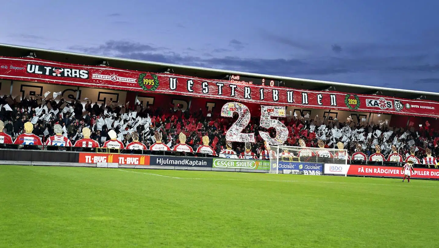 AaB-fans i Aalborg.
