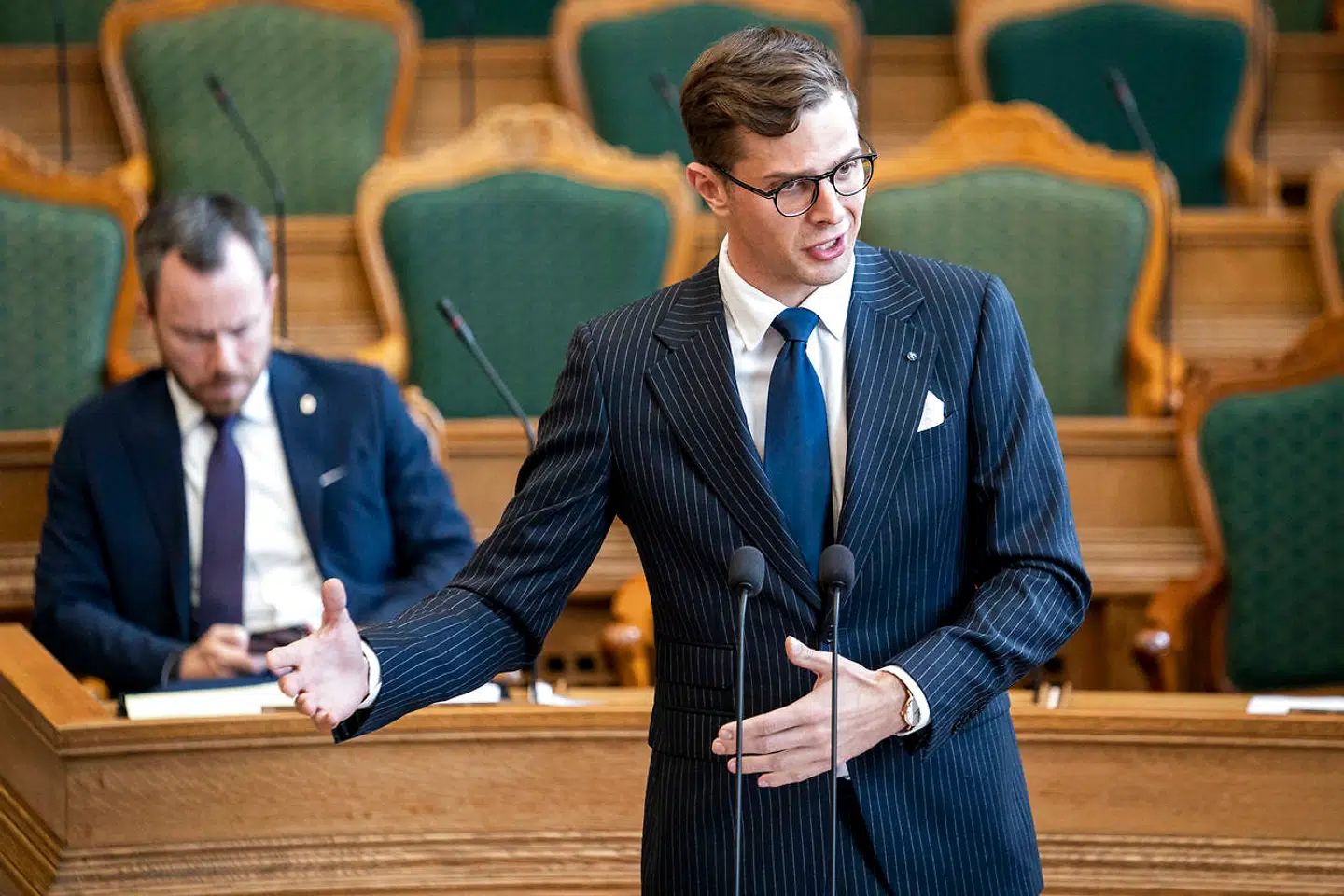 Liberal Alliances formand Alex Vanopslagh til møde i Folketingssalen med statsministerens spørgetime, på Christiansborg i København, tirsdag den 12. maj 2020.