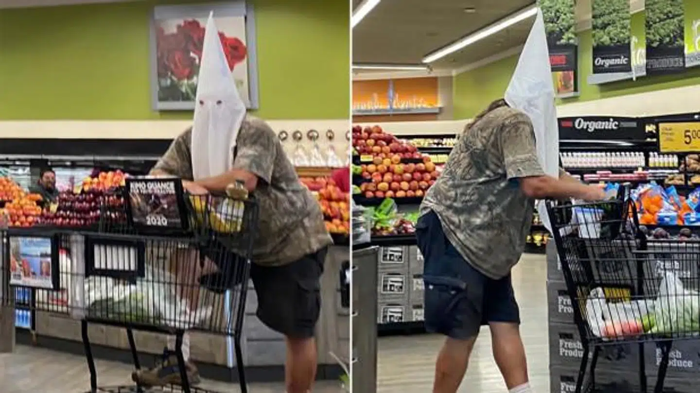 Det hætteklædte klanmedlem shoppede i San Diego.