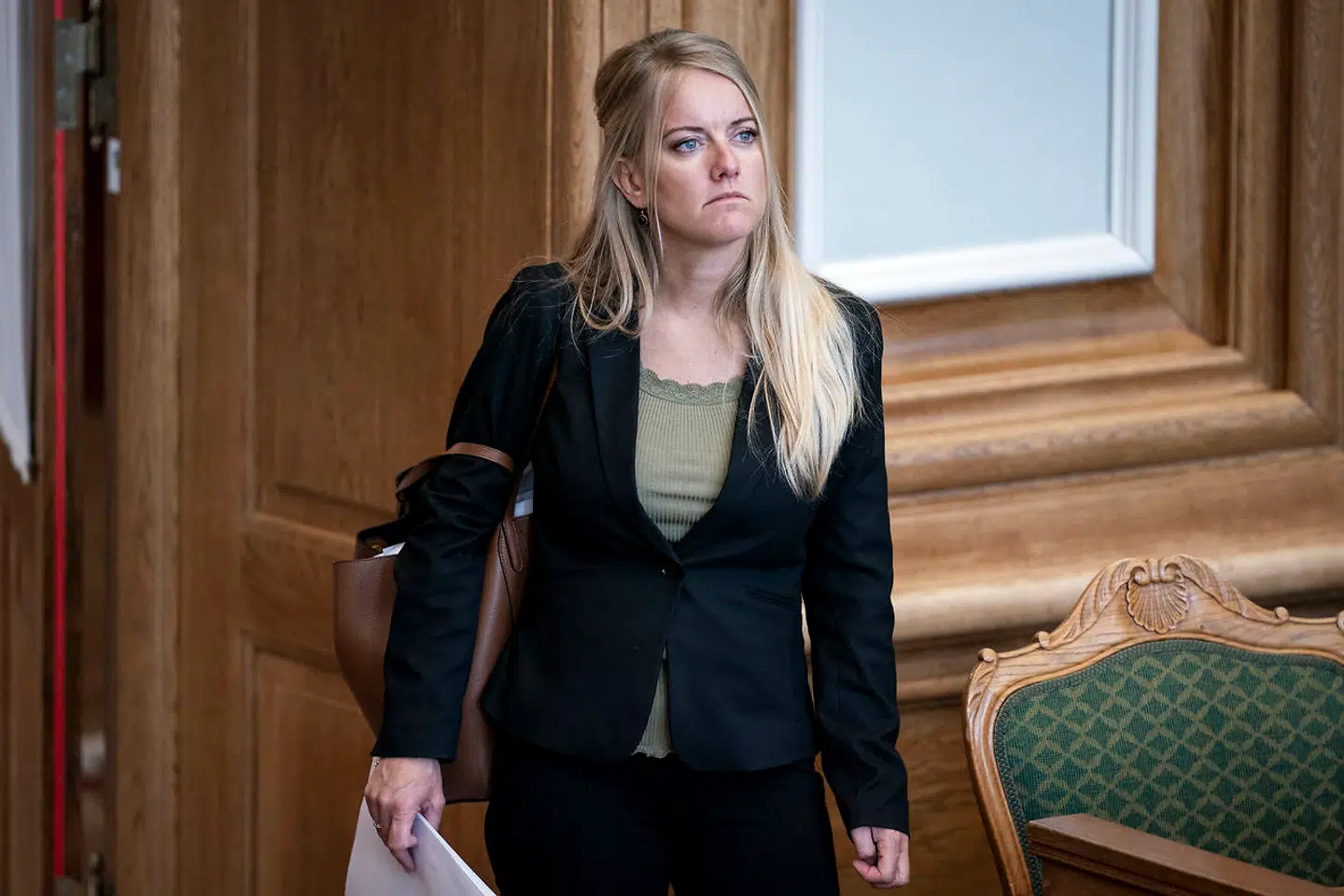 Nye Borgerliges Pernille Vermund til afstemning af lovforslaget om ændring af lov om fremme af vedvarende energi og lov om naturgasforsyning. (Bemyndigelse til midlertidig fravigelse af frister og andre betingelser som følge af covid-19), i Folketingssalen på Christiansborg i København, tirsdag den 28. april 2020.. (Foto: Niels Christian Vilmann/Ritzau Scanpix)