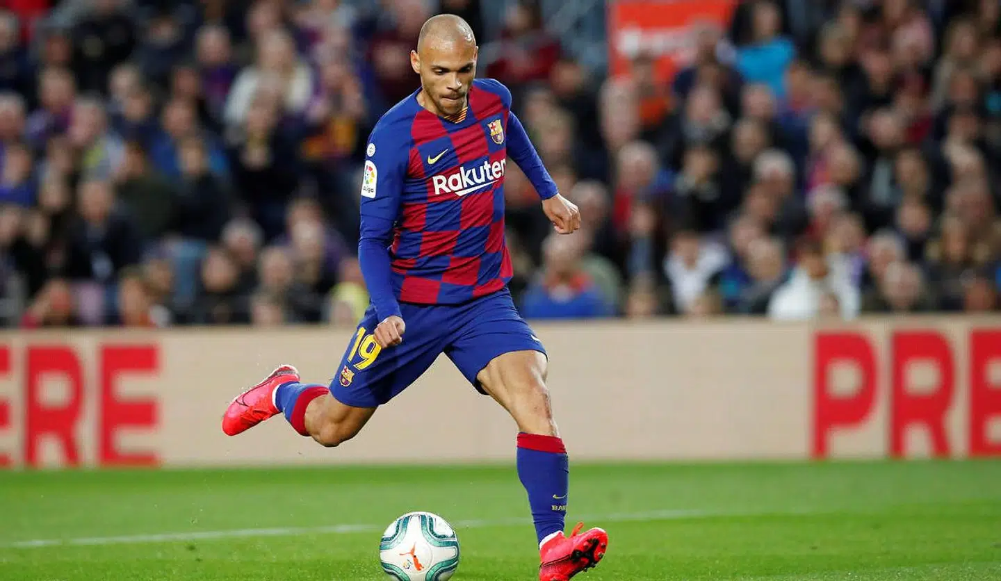 Martin Braithwaite i aktion for FC Barcelona.