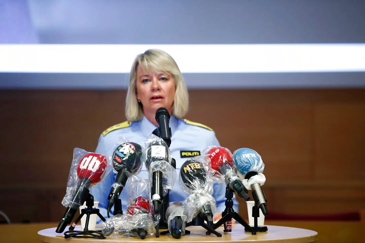 Politimester Ida Melbo Øystese ved norsk politis Øst politidistrikt under pressekonferencen tirsdag formiddag. Foto: Terje Pedersen / NTB scanpix