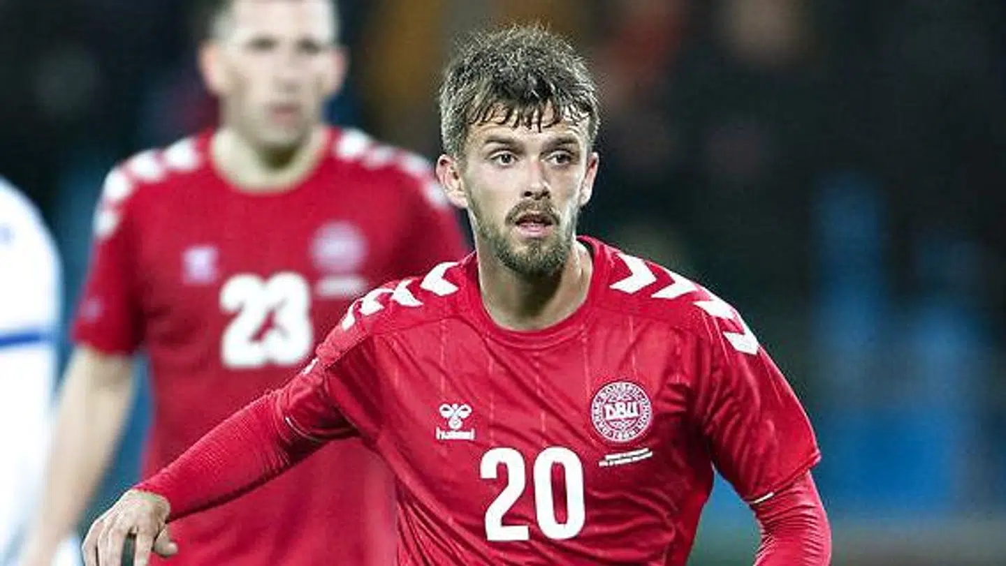Danmarks Lucas Andersen i venskabskampen Danmark mod Luxembourg på Aalborg Stadion 15. oktober 2019. (Foto: Henning Bagger/Ritzau Scanpix)