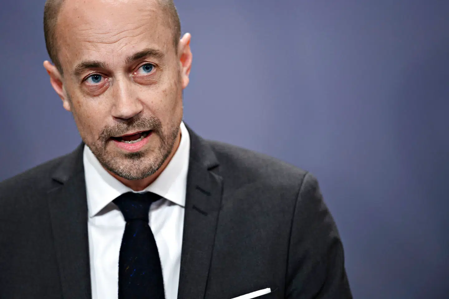 Sundheds- og ældreminister Magnus Heunicke (S), da statsministeren afholder pressebriefing om status for covid-19 i Danmark i Spejlsalen i Statsministeriet, tirsdag den 14. april 2020. (Foto: Philip Davali/Ritzau Scanpix)