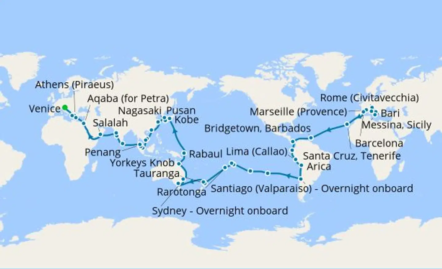Sådan så skibets rute ud