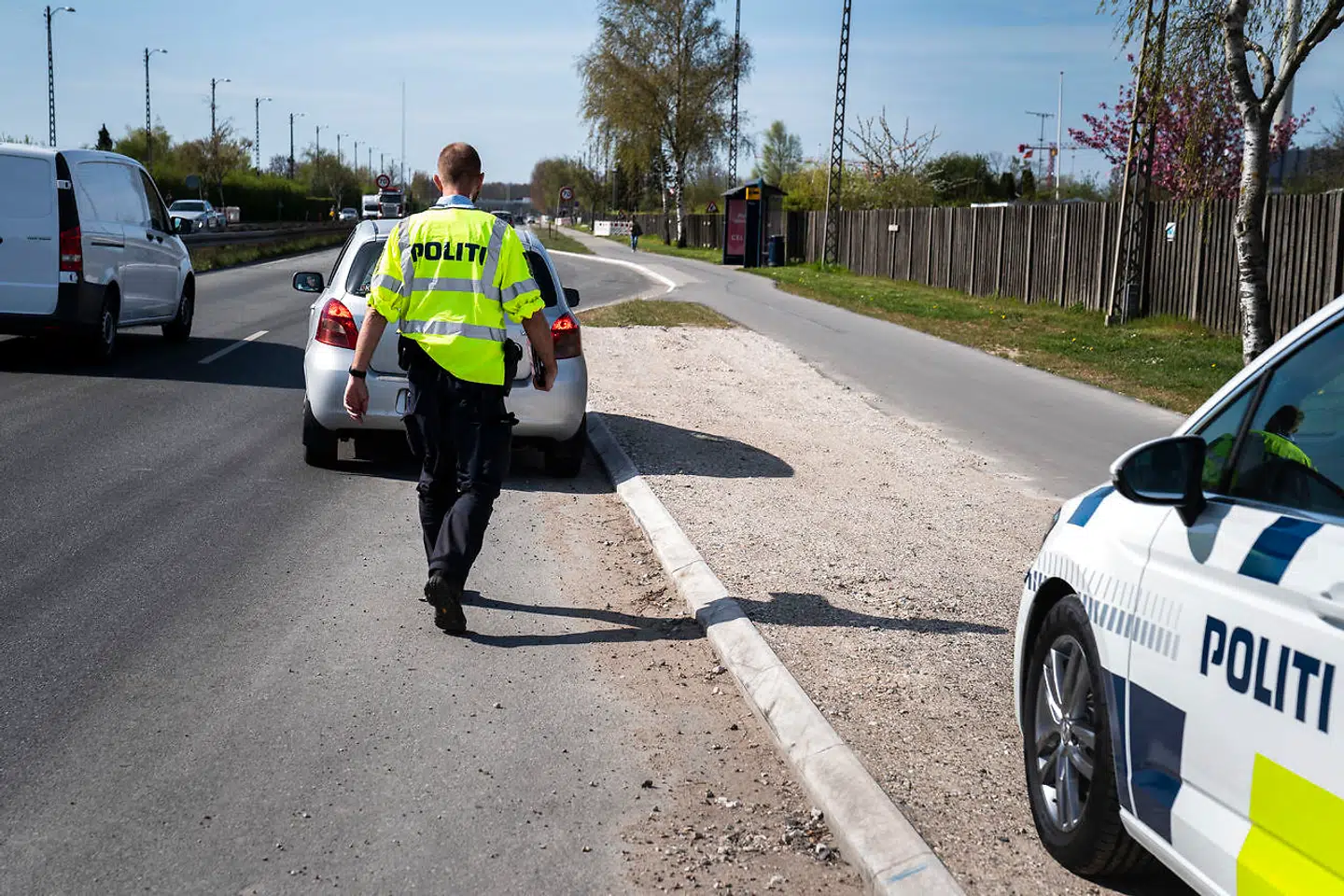 Politiet gennemfører fartkontrol på Ring 03 ved Lyskær i Rødovre, fredag den 24. april 2020. Ritzau Scanpix 2020)