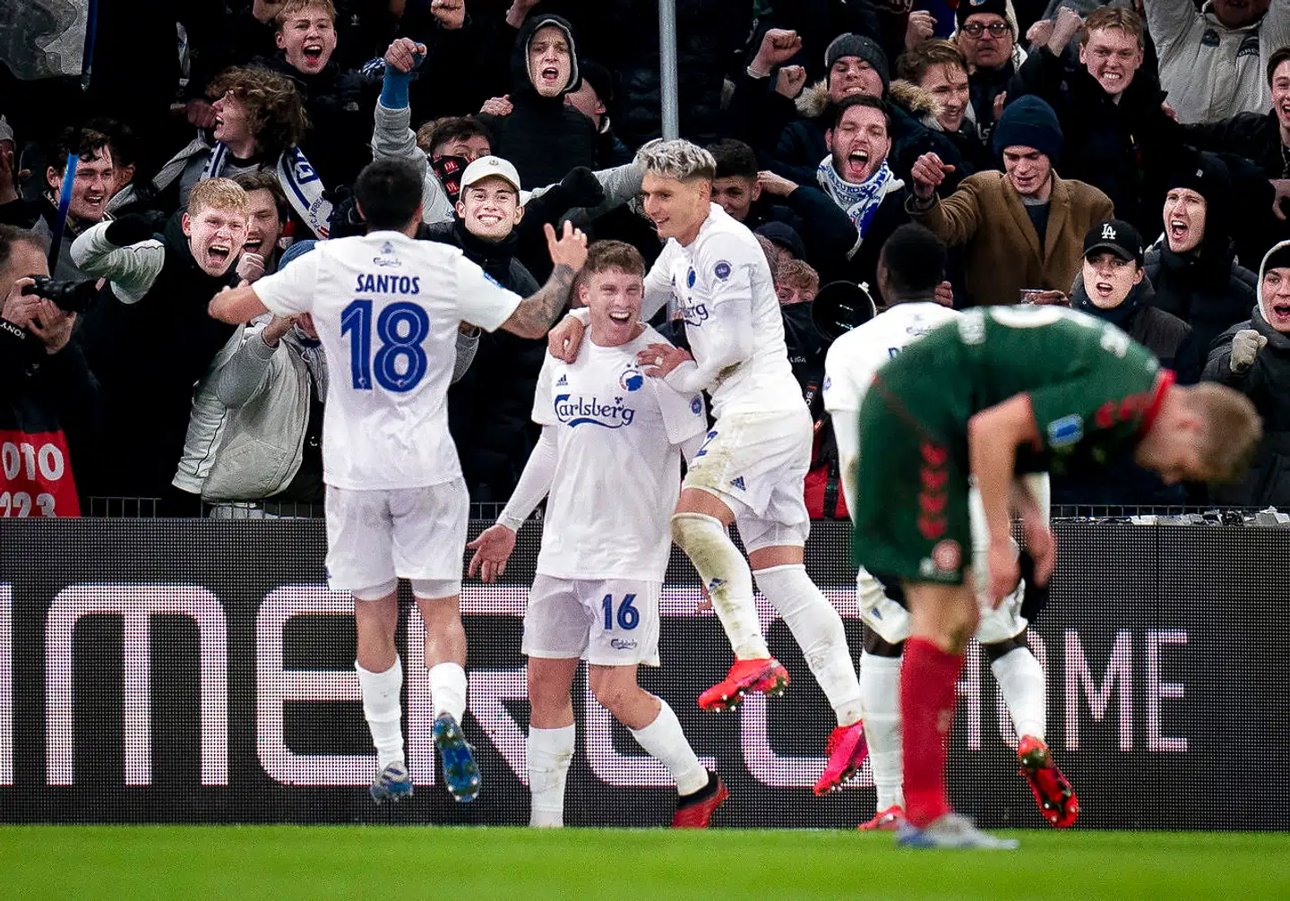 FCKs Pep Biel til 2-0 under superligakampen mellem FCK-Aab i Telia Parken søndag den 1 marts 2020. Ifølge Divisionsforeningens direktør Claus Thomsen er det nu udelukket, at Superligaen kan genoptages allerede 15. maj, (Foto: Liselotte Sabroe/Ritzau Scanpix)