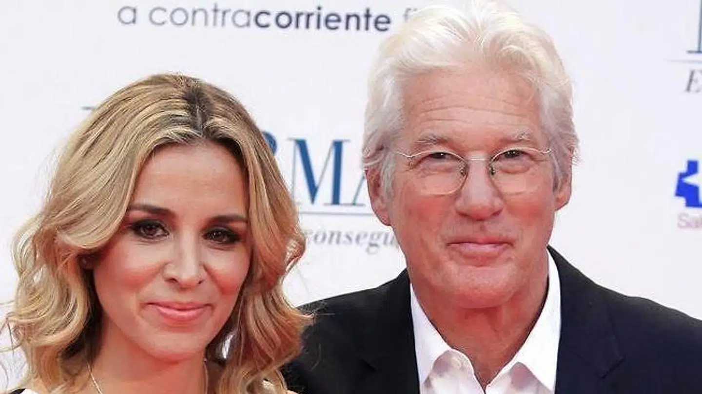 Arkivfoto af Richard Gere og hans kone Alejandra Silva fra 2017.