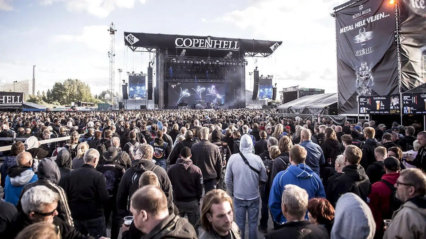 Sådan så Copenhell Festivalen ud på Refshaleøen i København i 2018.