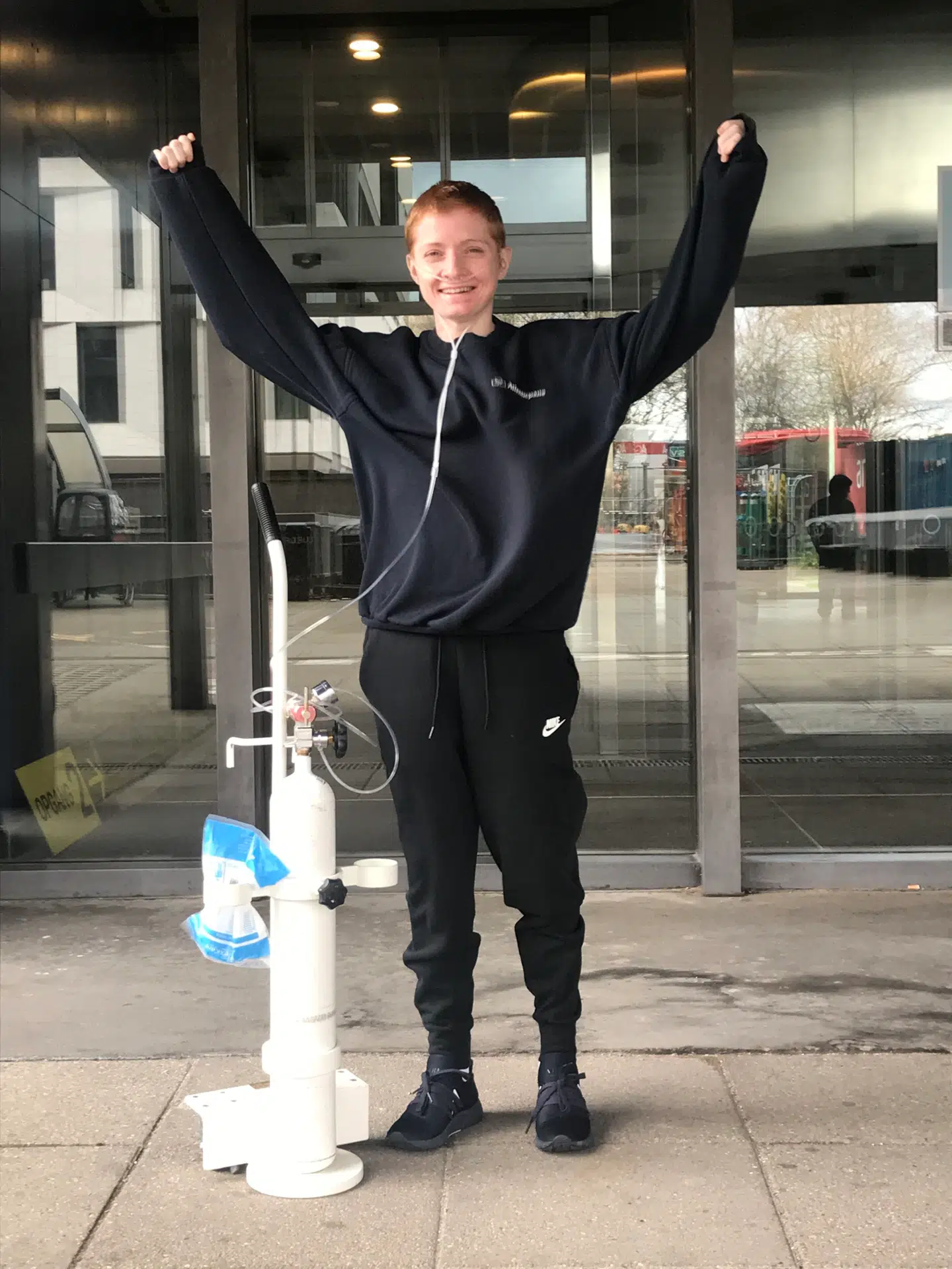 Første gang efter operationen, hvor Sigrun var ude at gå.