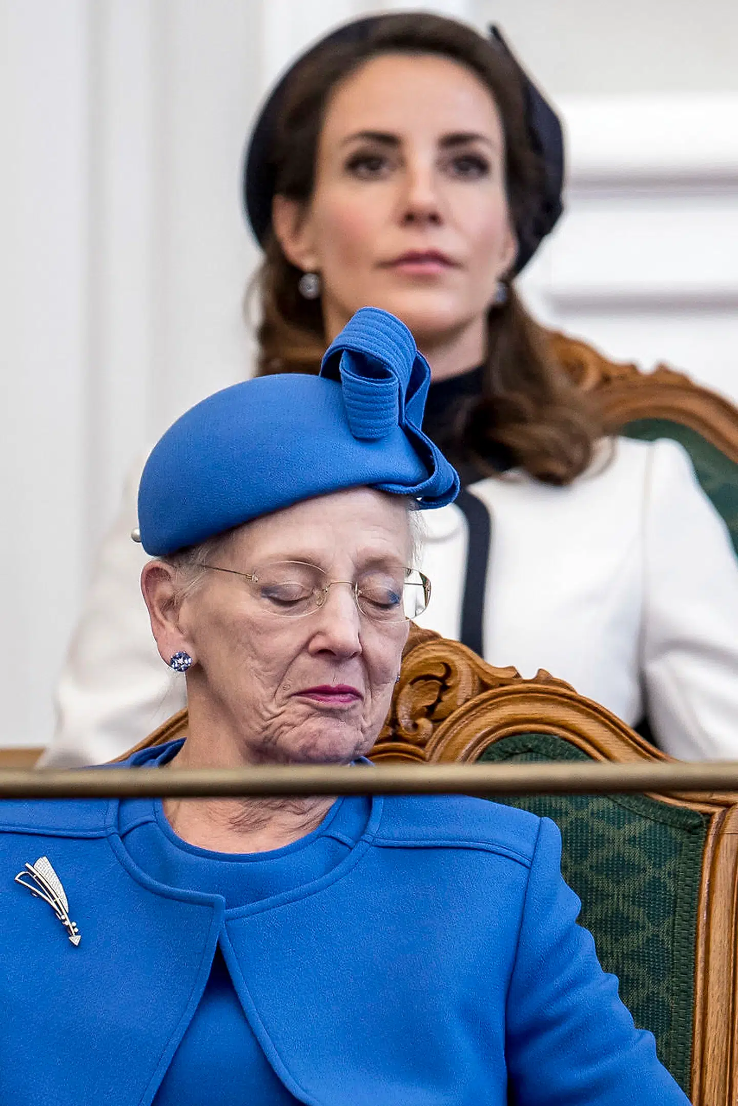 Dronning Margrethe og prinsesse Marie under Folketingets åbning på Christiansborg i København tirsdag den 2. oktober 2018. (Foto: Mads Claus Rasmussen/Ritzau Scanpix)