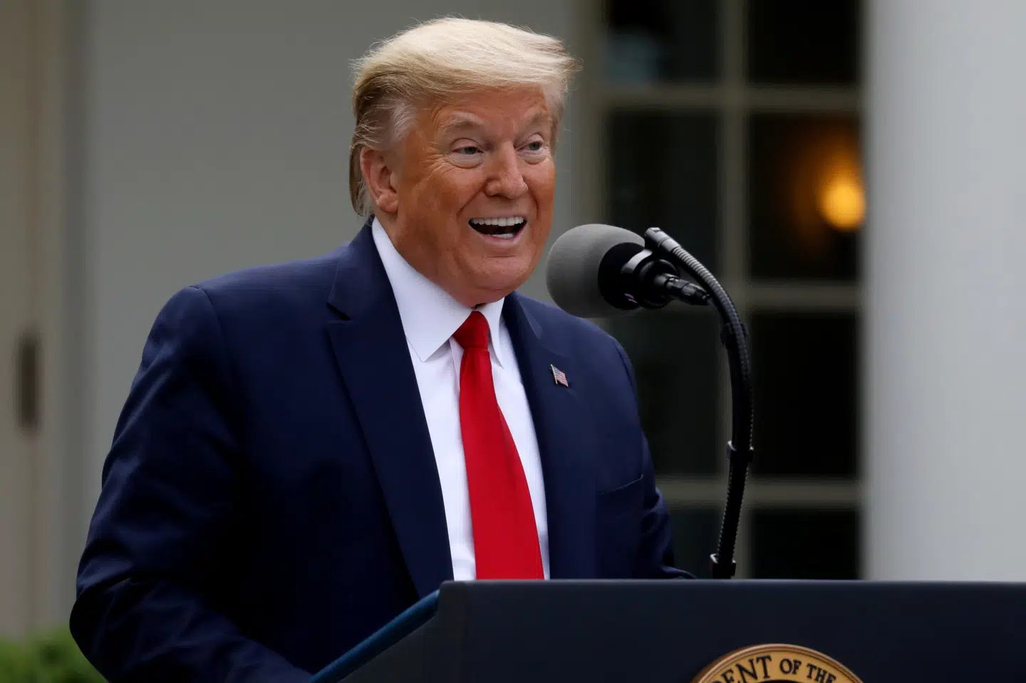 USAs præsident, Donald Trump, holdt sin daglige pressebriefing om coronasituationen i Rosenhaven i Det Hvide Hus natten til onsdag dansk tid.