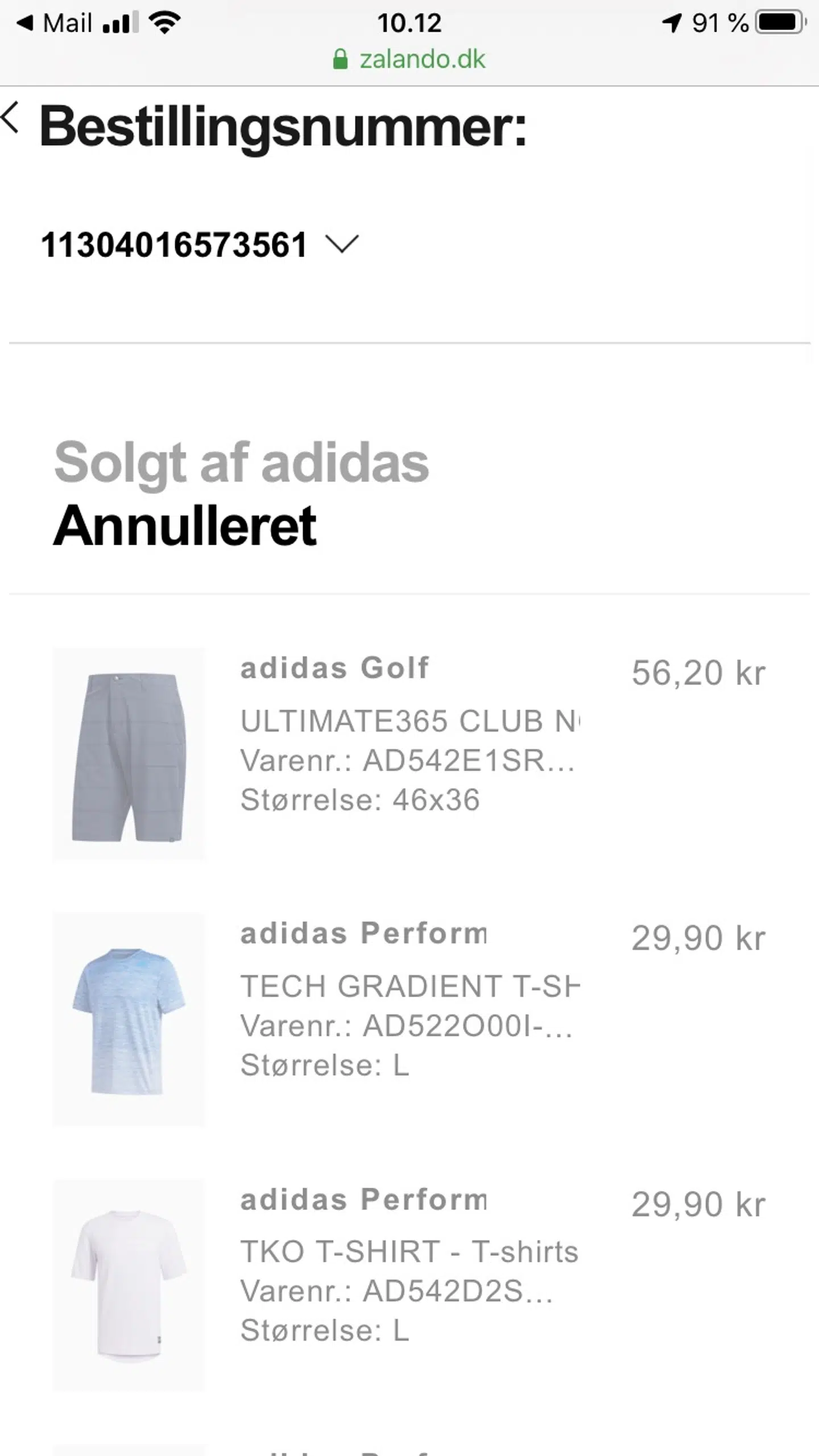 Da Jonas Pedersen tjekkede sin Zalando-konto kunne han se, at ordren var blevet annulleret.
