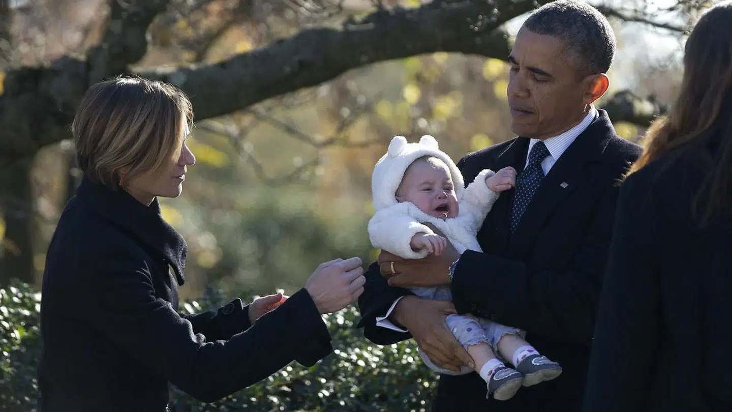 Maeve Kennedy, der her er fotograferet med Barack Obama tilbage i 2013, er forsvundet sammen med sin søn efter en kanotur.